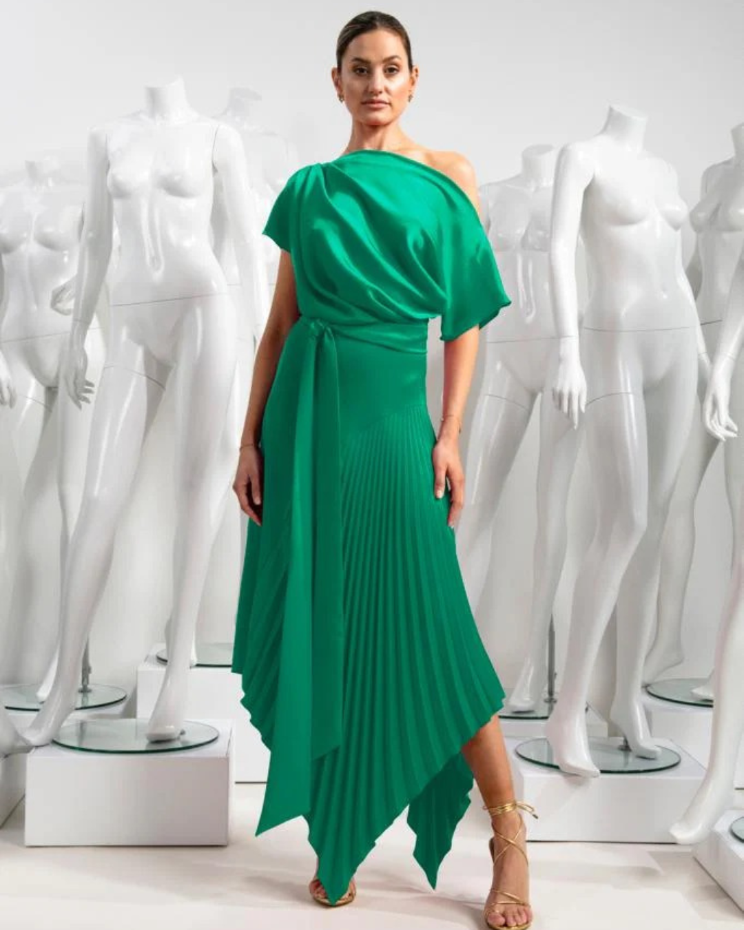 Kevan Jon - Mila Pleat Knee - Emerald