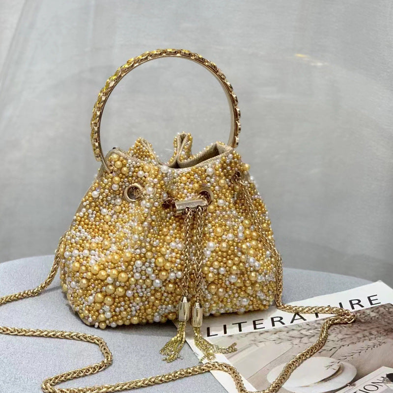 PCHA G1142 - Gold / Pearl Pouch Bag