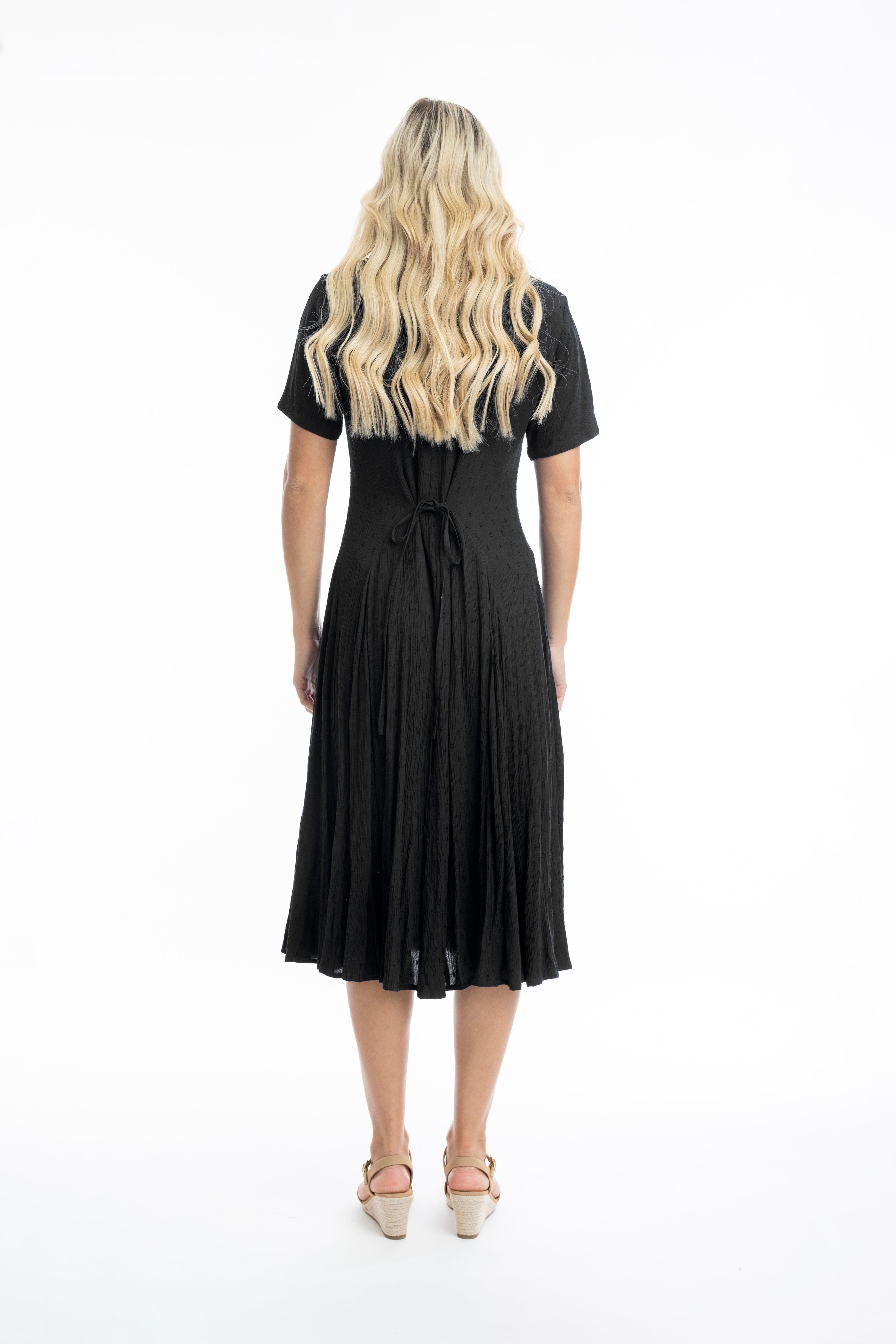 ORIENTIQUE - Dobby Dress 81312 - Black