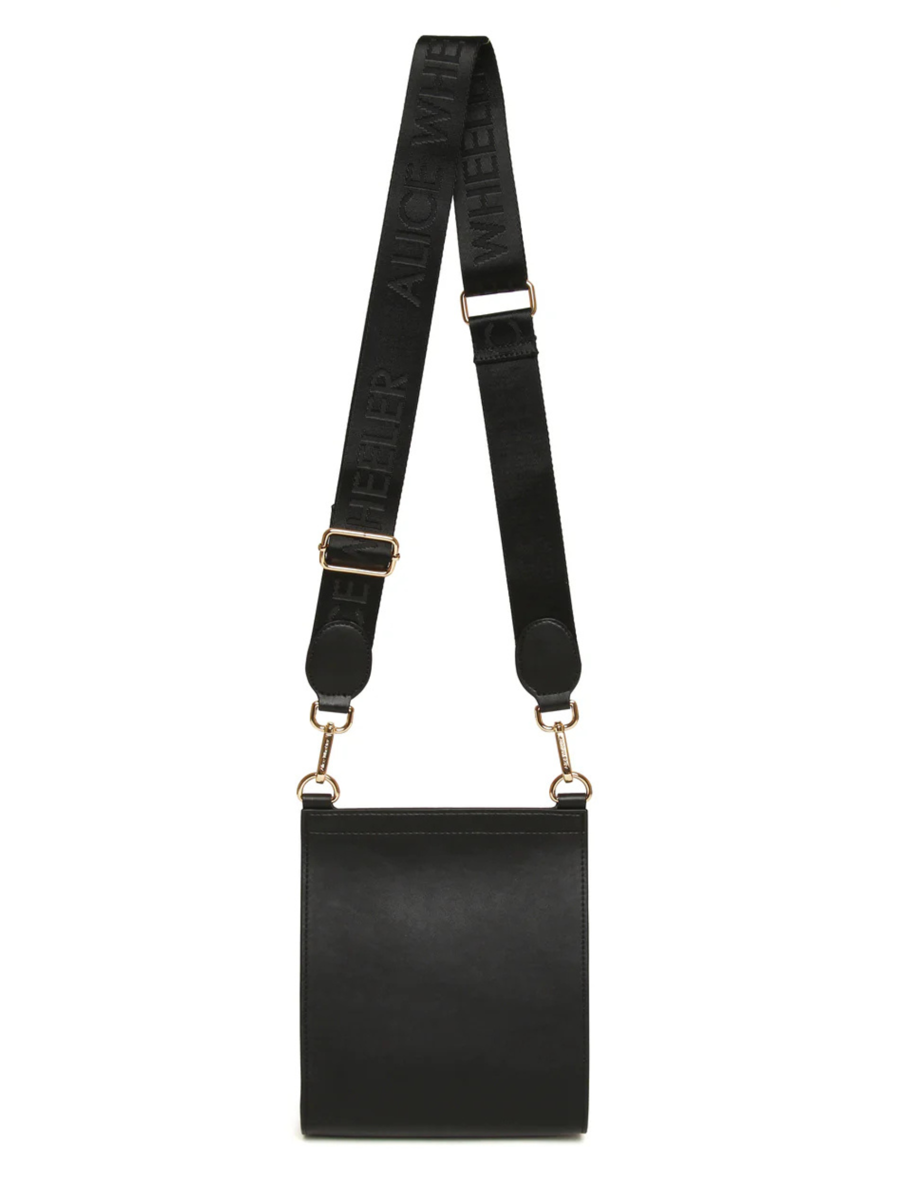 ALICE WHEELER AW6218 Zebra Bloomsbury cross body bag in vegan leather with gold hardware, magnetic flap closure and adjustable strap.