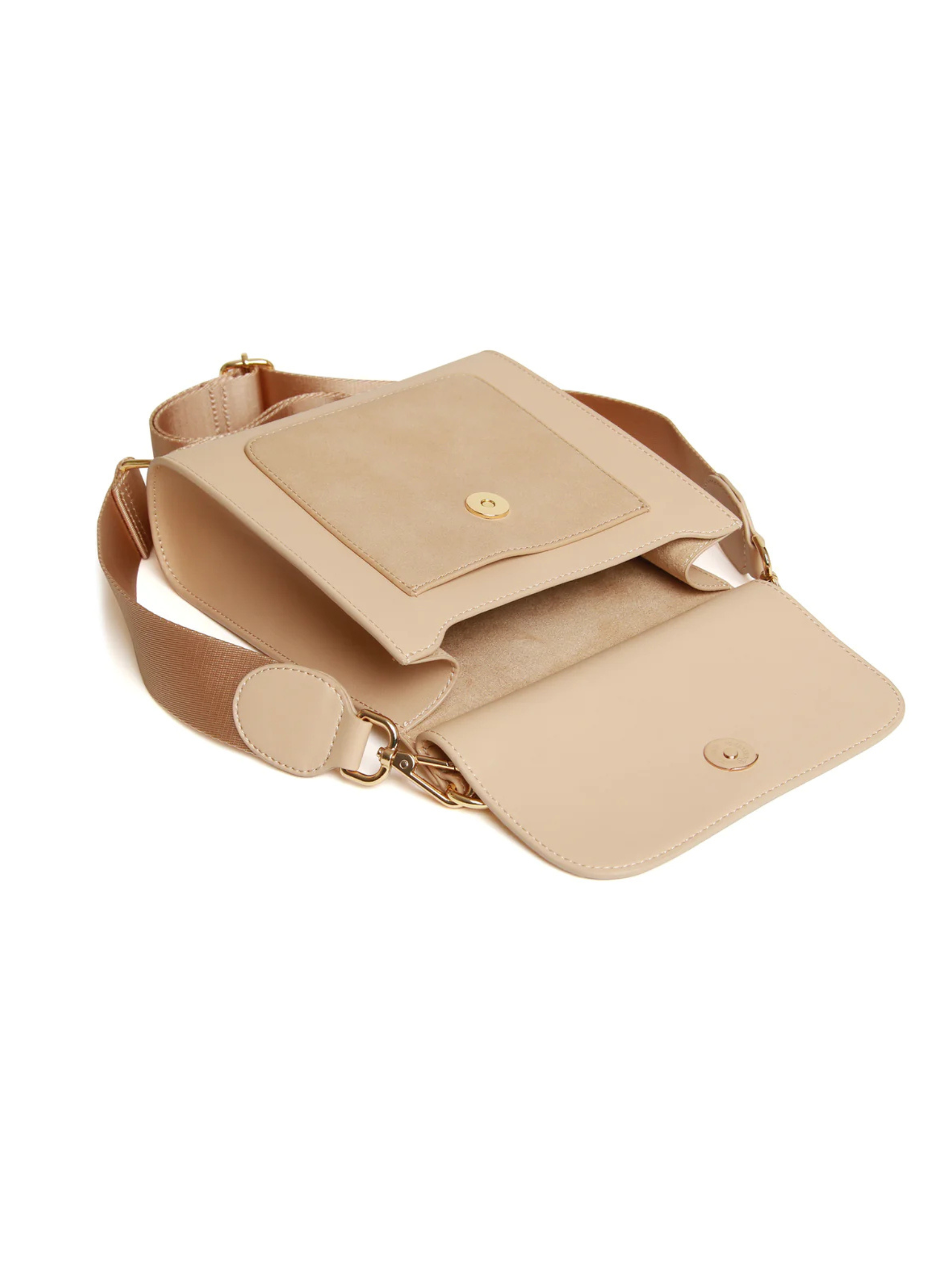 Alice Wheeler AW5969 Sand Seville Cross Body Bag – women’s sleek sand crossbody handbag with gold hardware, flap closure and adjustable strap, versatile everyday fashion accessory.