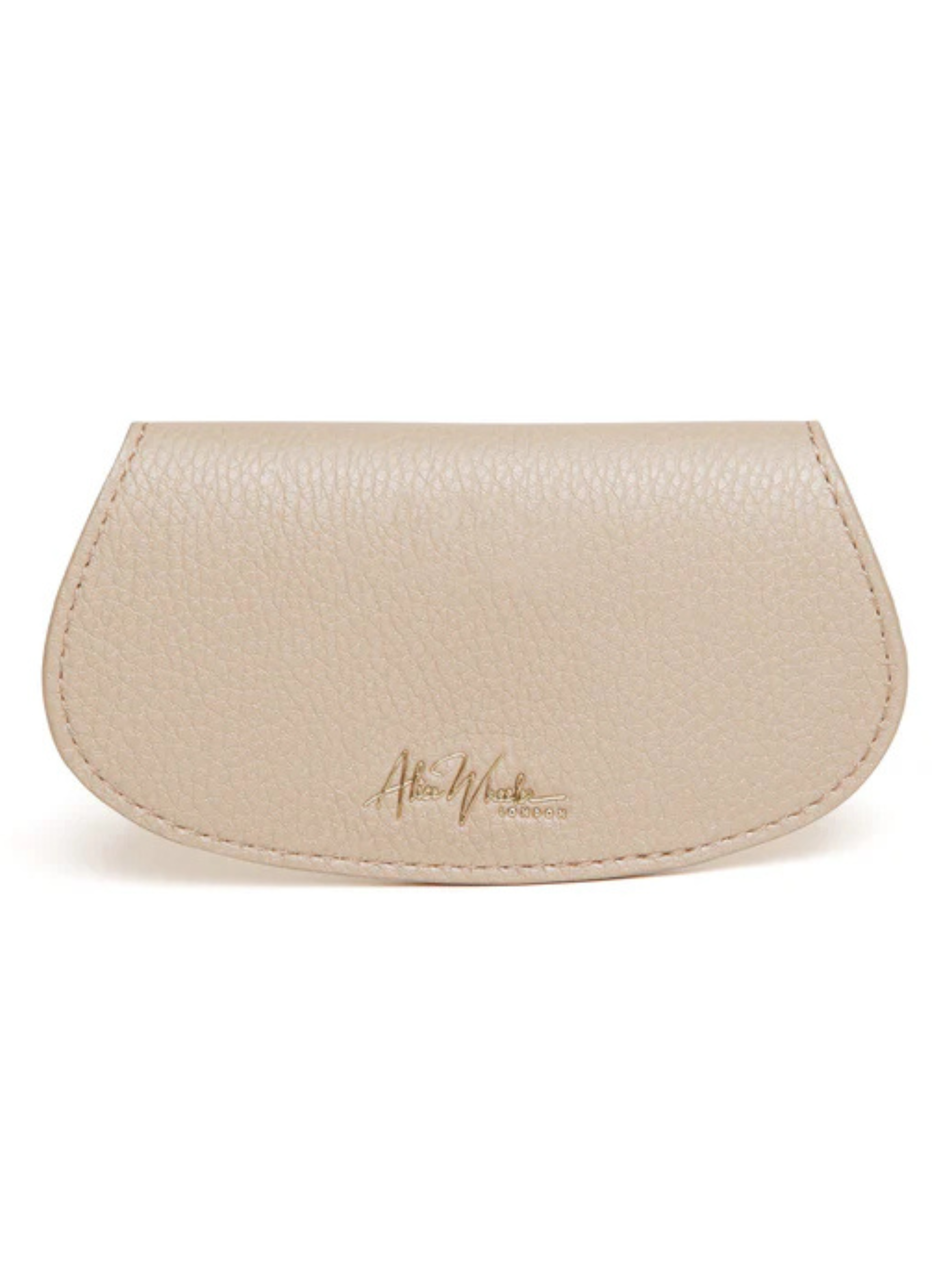 Alice Wheeler Glasses Case – vegan leather eyeglass case with padded interior, secure push-button closure and stylish textured finish, protective case for women’s eyewear.