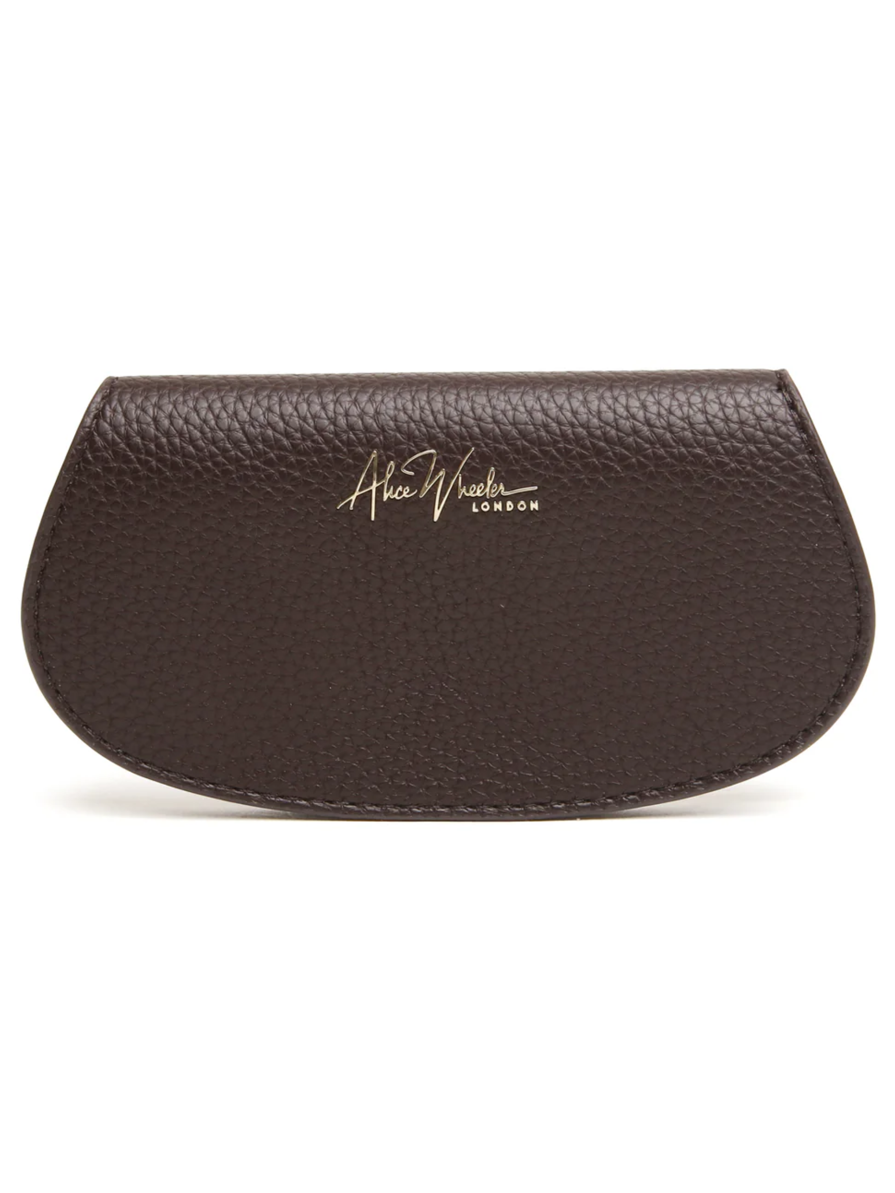 Alice Wheeler Glasses Case – vegan leather eyeglass case with padded interior, secure push-button closure and stylish textured finish, protective case for women’s eyewear.