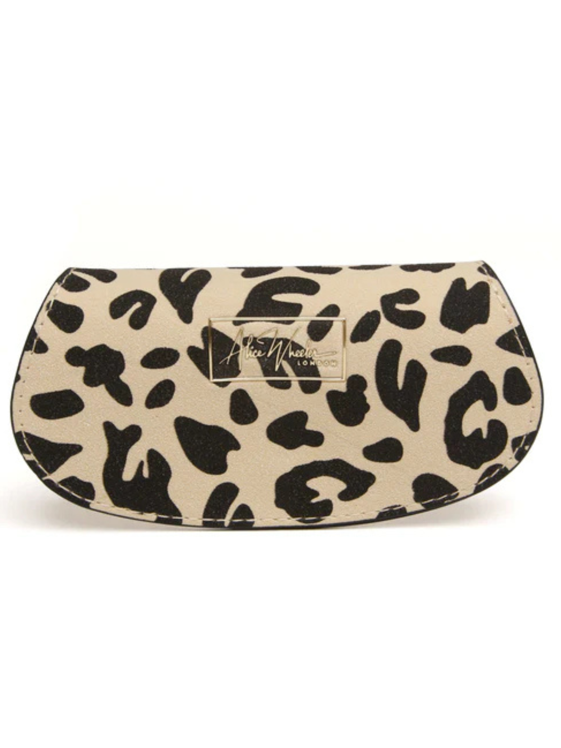 Alice Wheeler Glasses Case – vegan leather eyeglass case with padded interior, secure push-button closure and stylish textured finish, protective case for women’s eyewear.