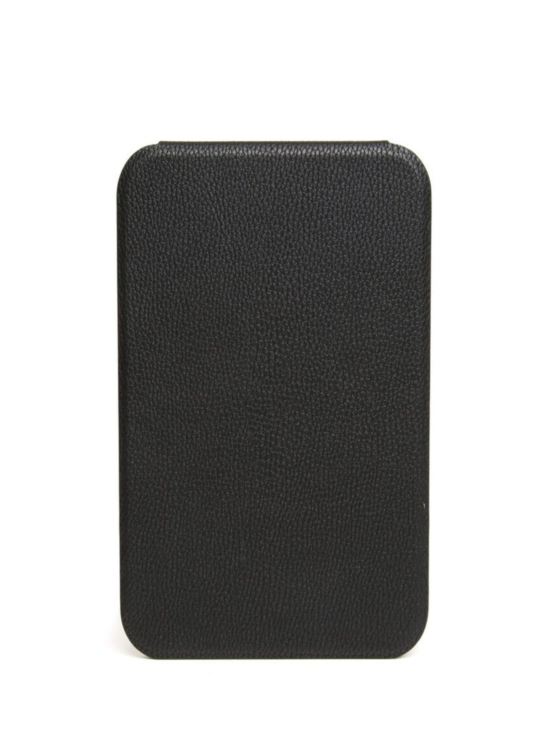 ALICE WHEELER AW0304 black folding travel mirror with frameless design, protective case and stand, 15 × 20 cm size.