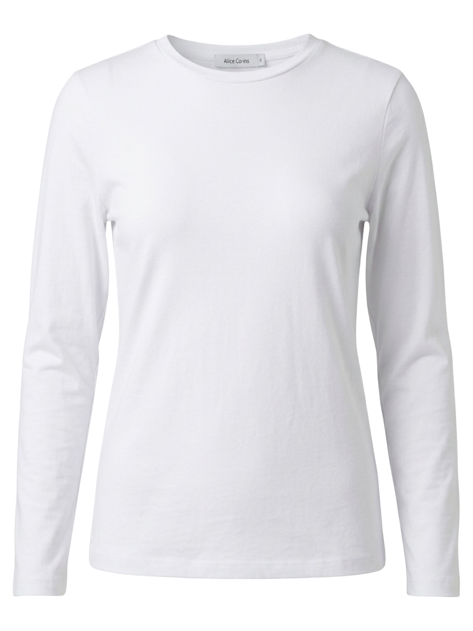 Alice Collins 037A233 A April Plain Crew Top with crew neckline, long sleeves and neat fit