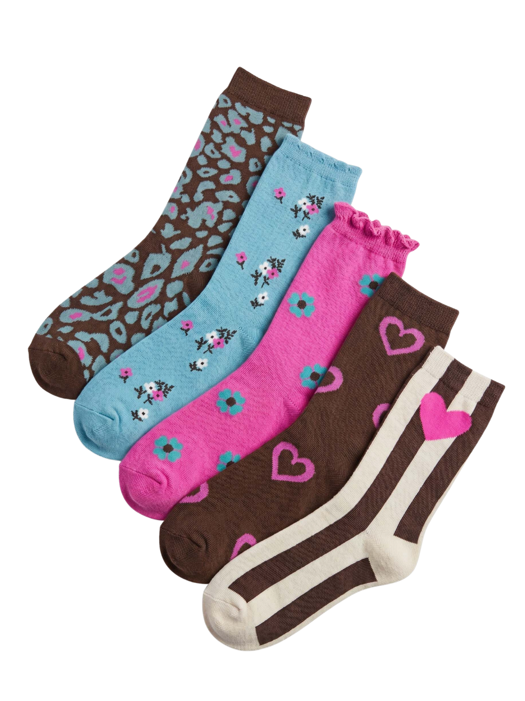 Alice Collins 037A718 Autumn / Winter Socks with assorted patterned designs and crew-length shape.