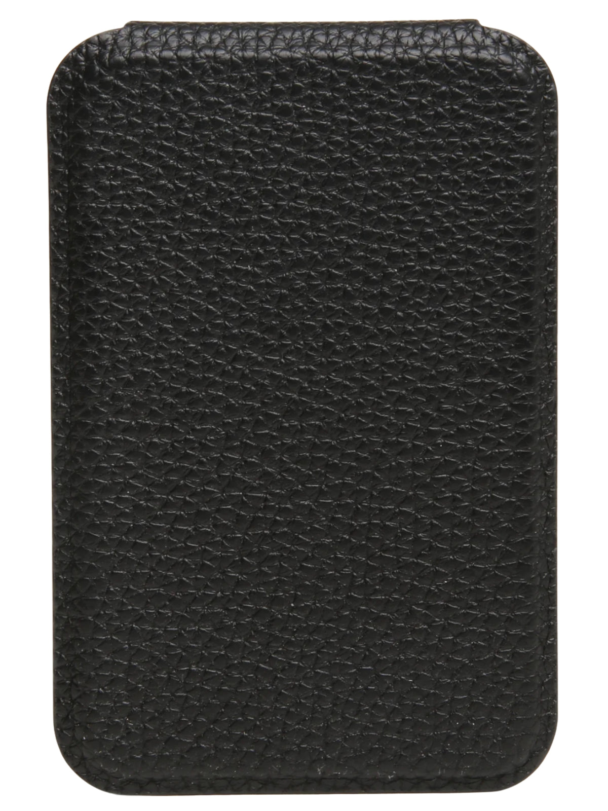 Alice Wheeler AW0390 Black Mini Folding Mirror with textured protective cover and freestanding folding design.