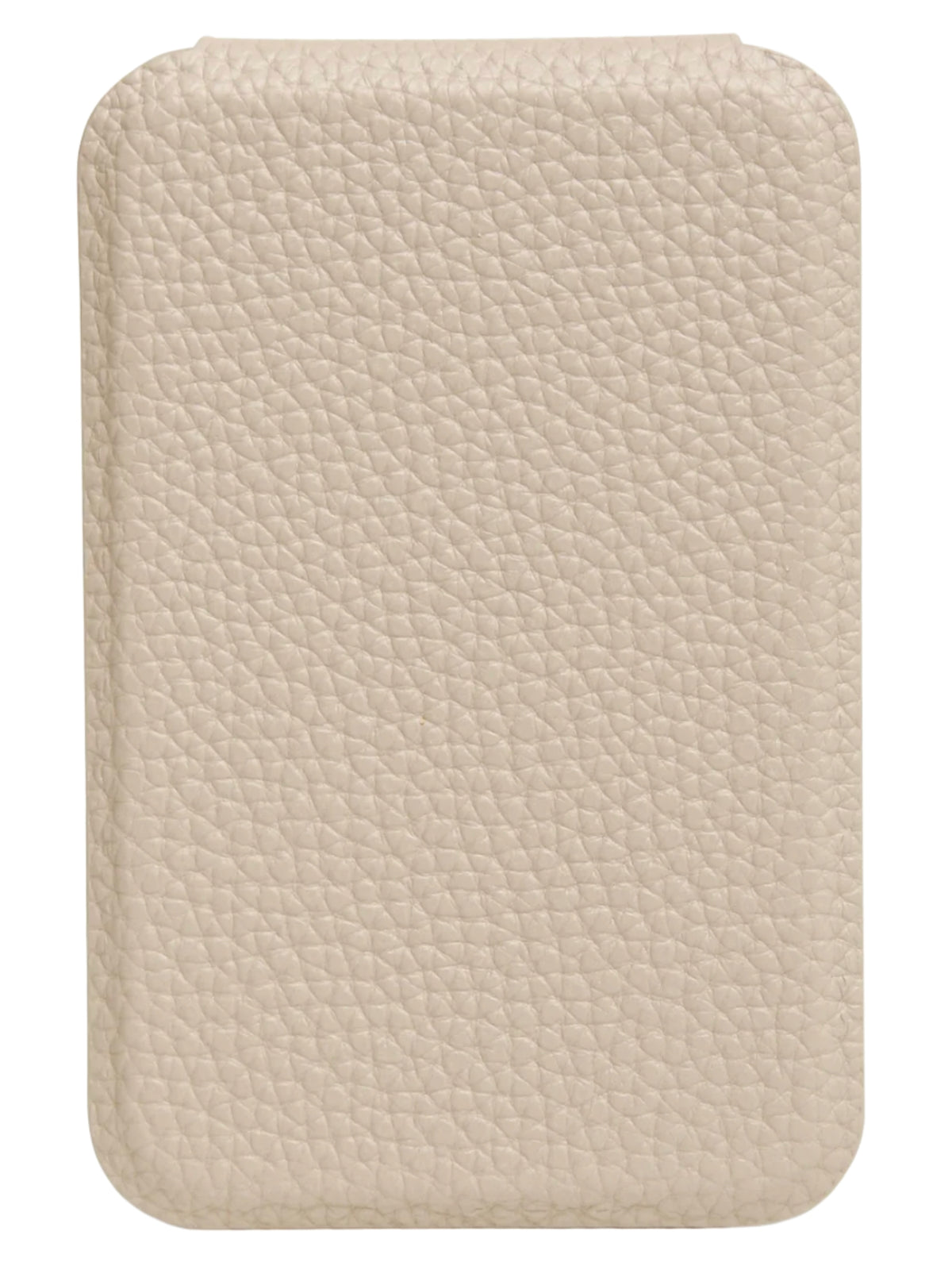 Alice Wheeler AW0394 Stone Mini Folding Mirror with textured protective cover and freestanding folding design.