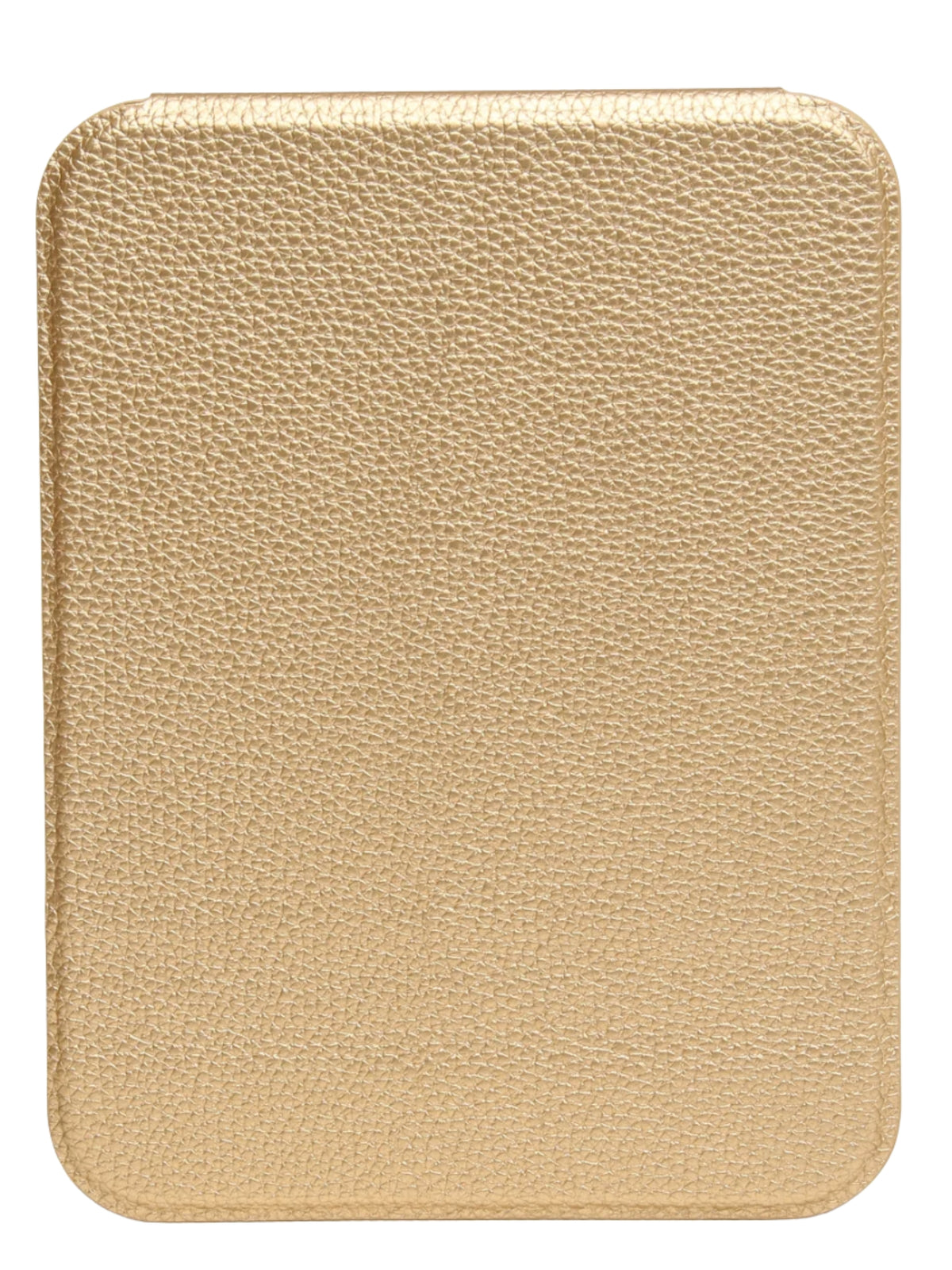 Alice Wheeler AW0408 Gold Black Kensington Folding Mirror with textured cover and freestanding fold-out design.