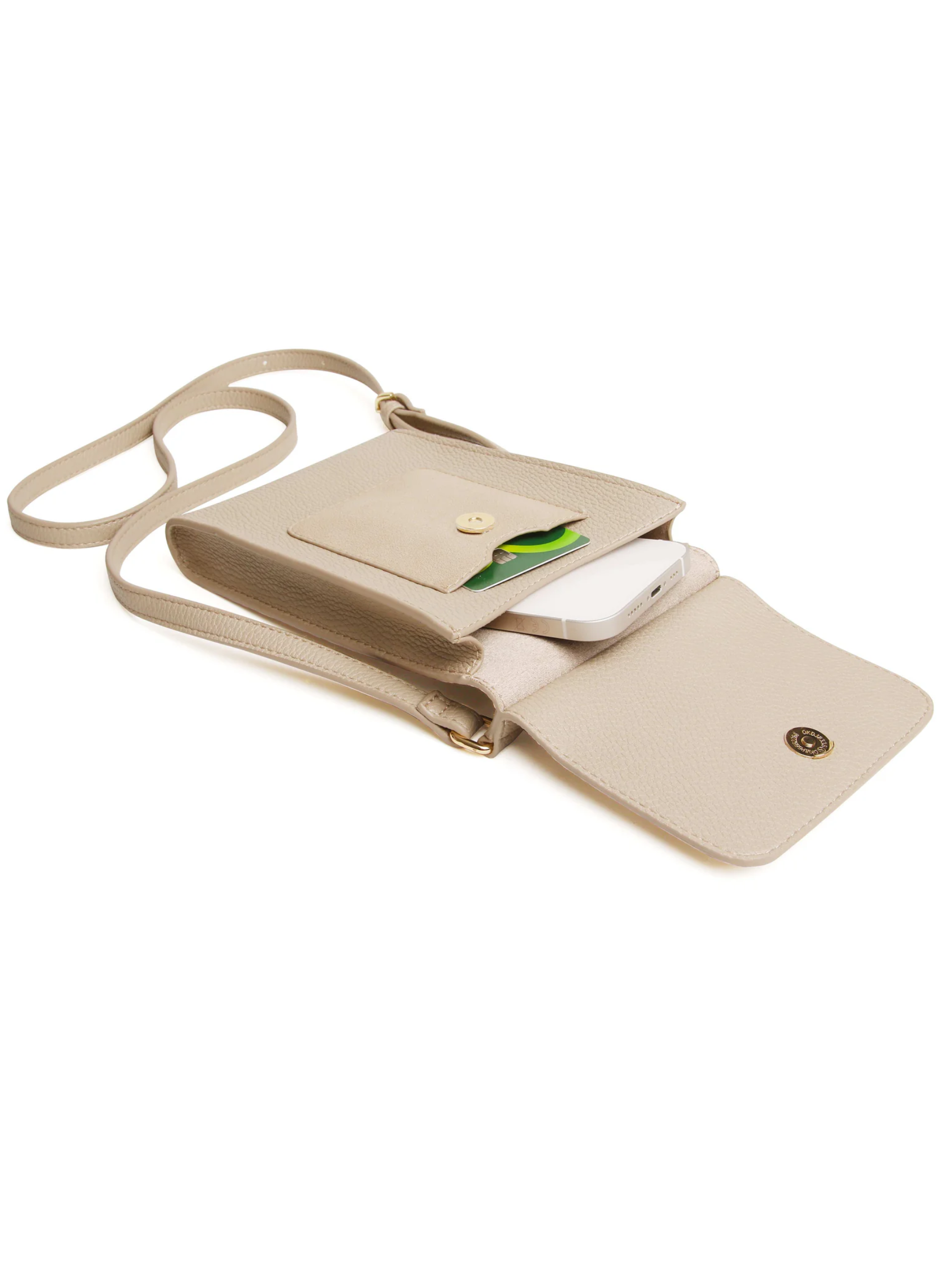 Alice Wheeler AW6049 Stone Mini Bloomsbury Cross Body Bag with bee detail, magnetic flap and crossbody strap