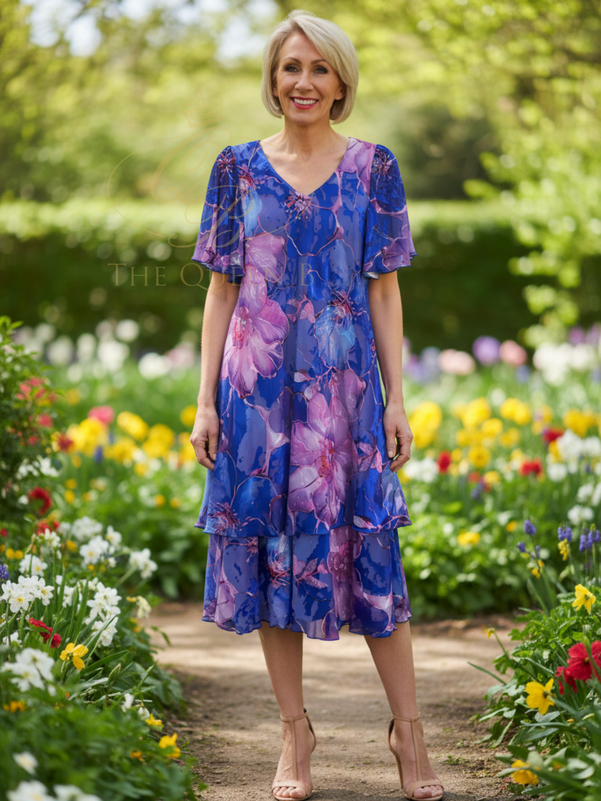 Allison Designs 4942 Blue Fuchsia Dress