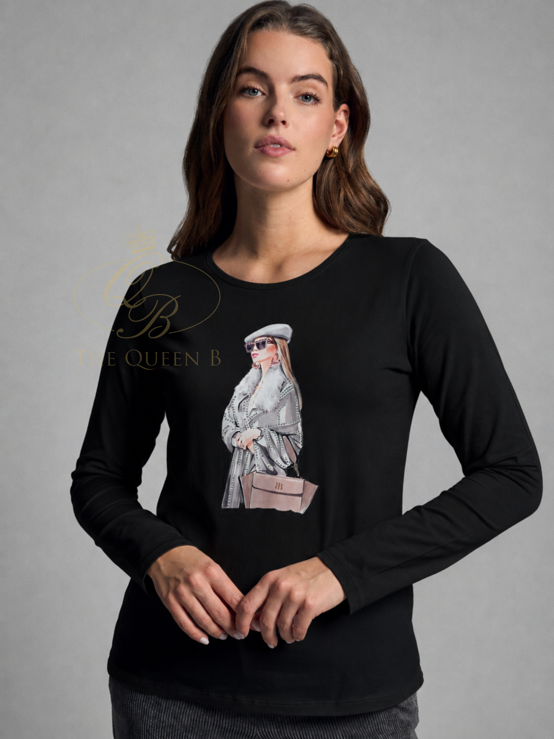 Bariloche Jonia T-Shirt with round neckline, long sleeves and fashion-inspired front graphic