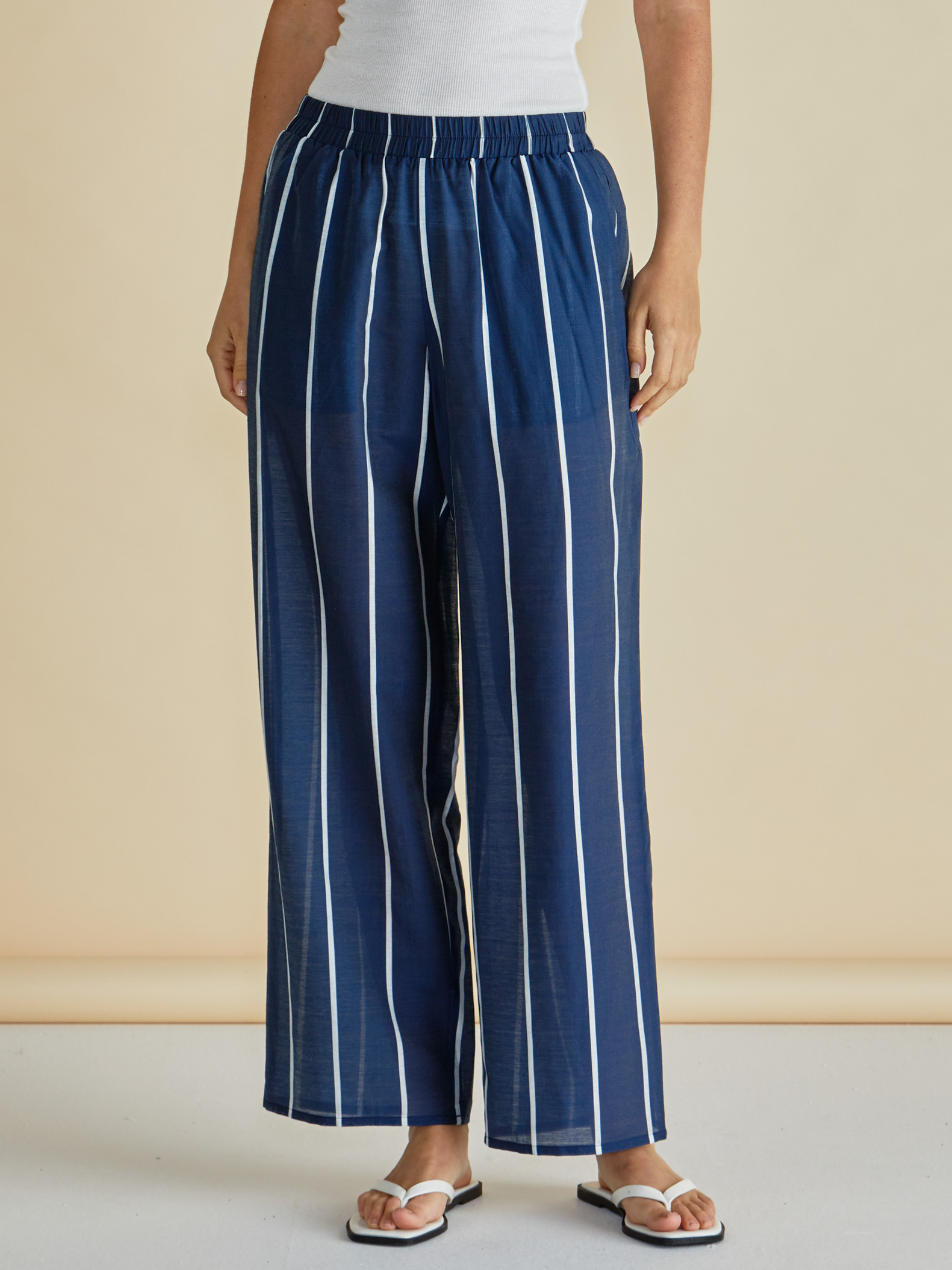 Betty Hayman Pants with elasticated waistband, relaxed wide-leg silhouette and full-length design.