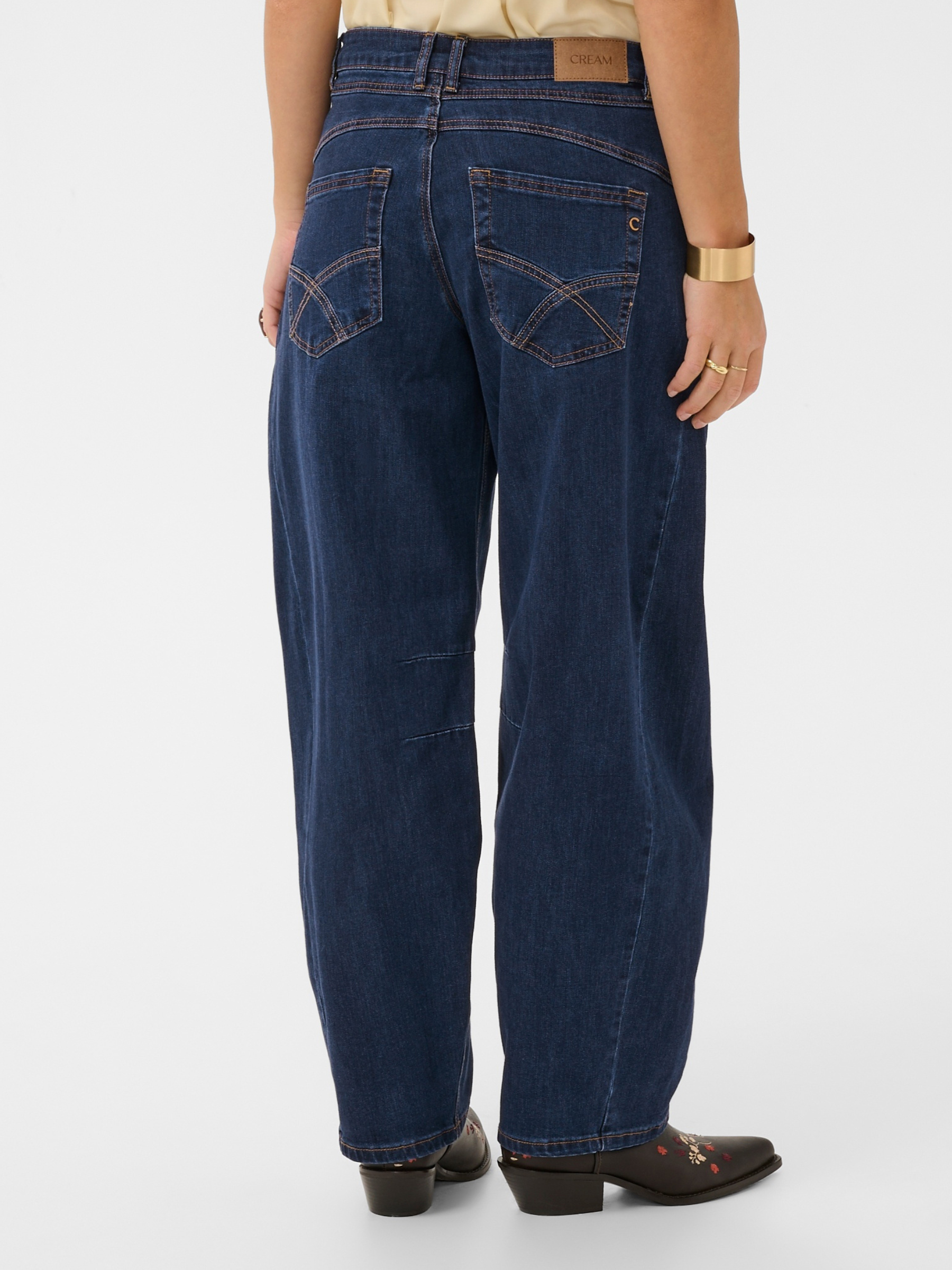 Cream Bahren Ankle Balloon Jeans relaxed baggy fit denim with low crotch and ankle length