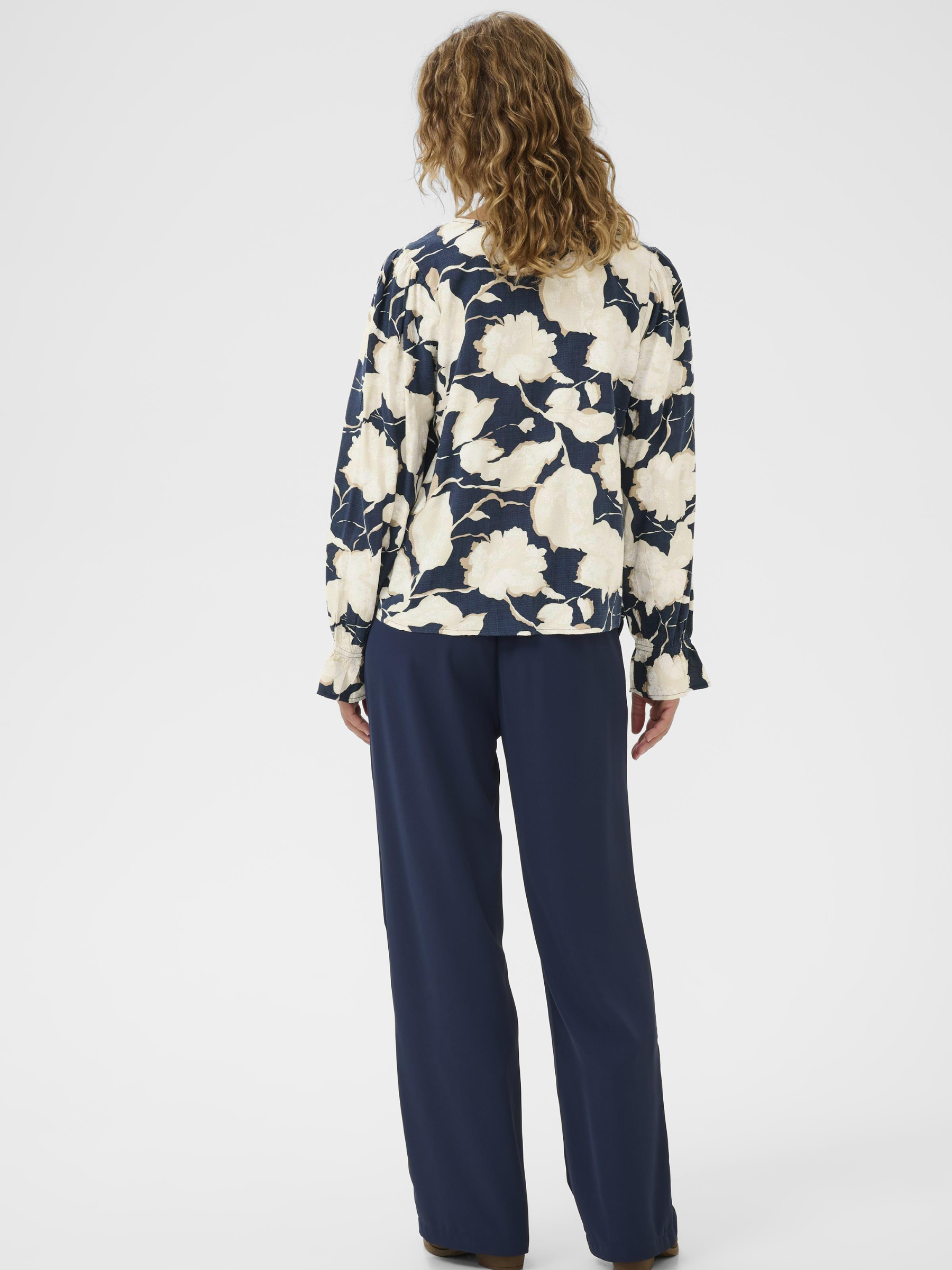 Cream Claire Blouse women’s viscose blouse with hip-length fit for smart casual and everyday wear.