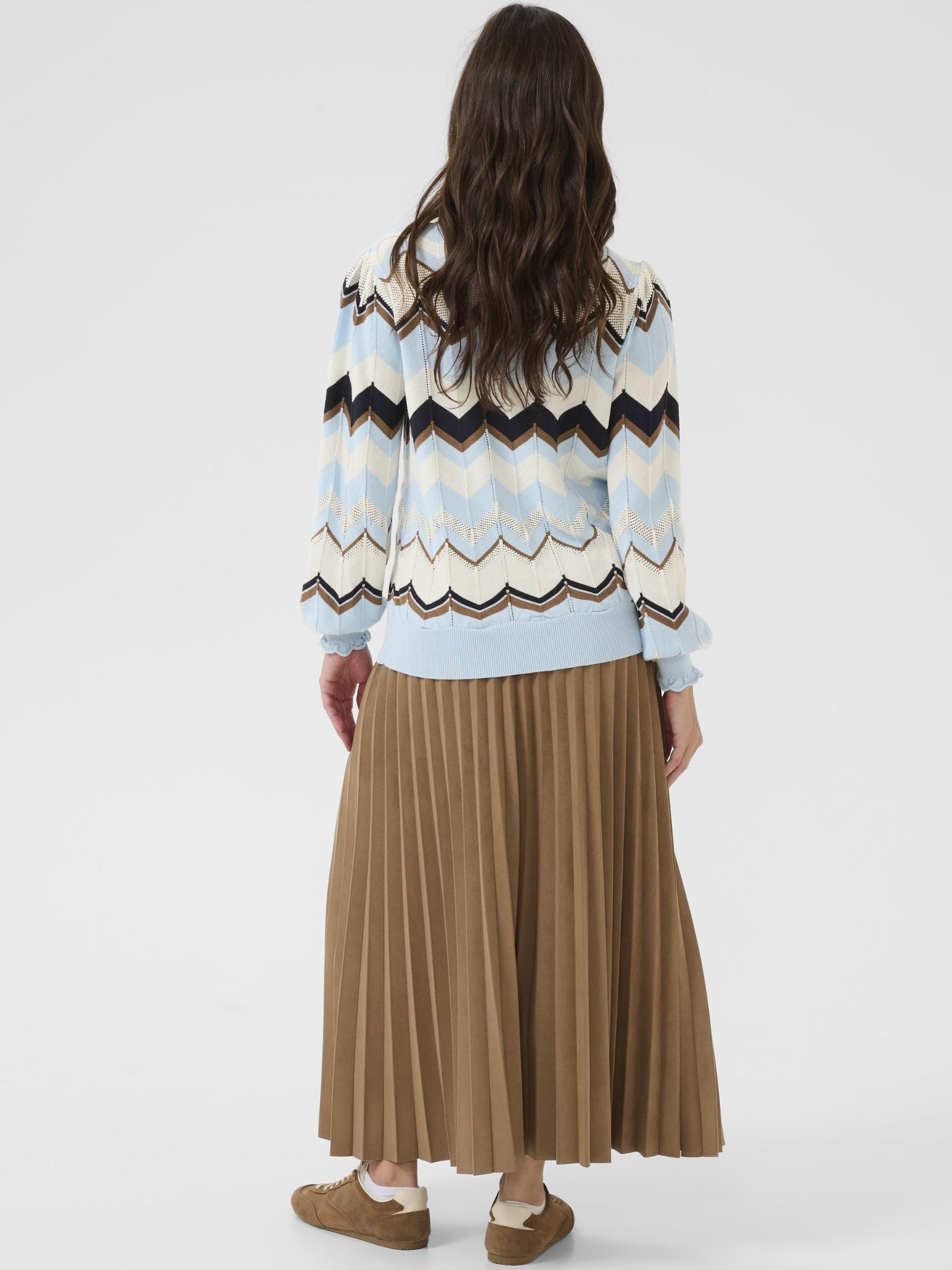 Cream Netes Pullover women’s regular-fit hip-length knit jumper with mixed-yarn fabric and subtle metallic detailing.