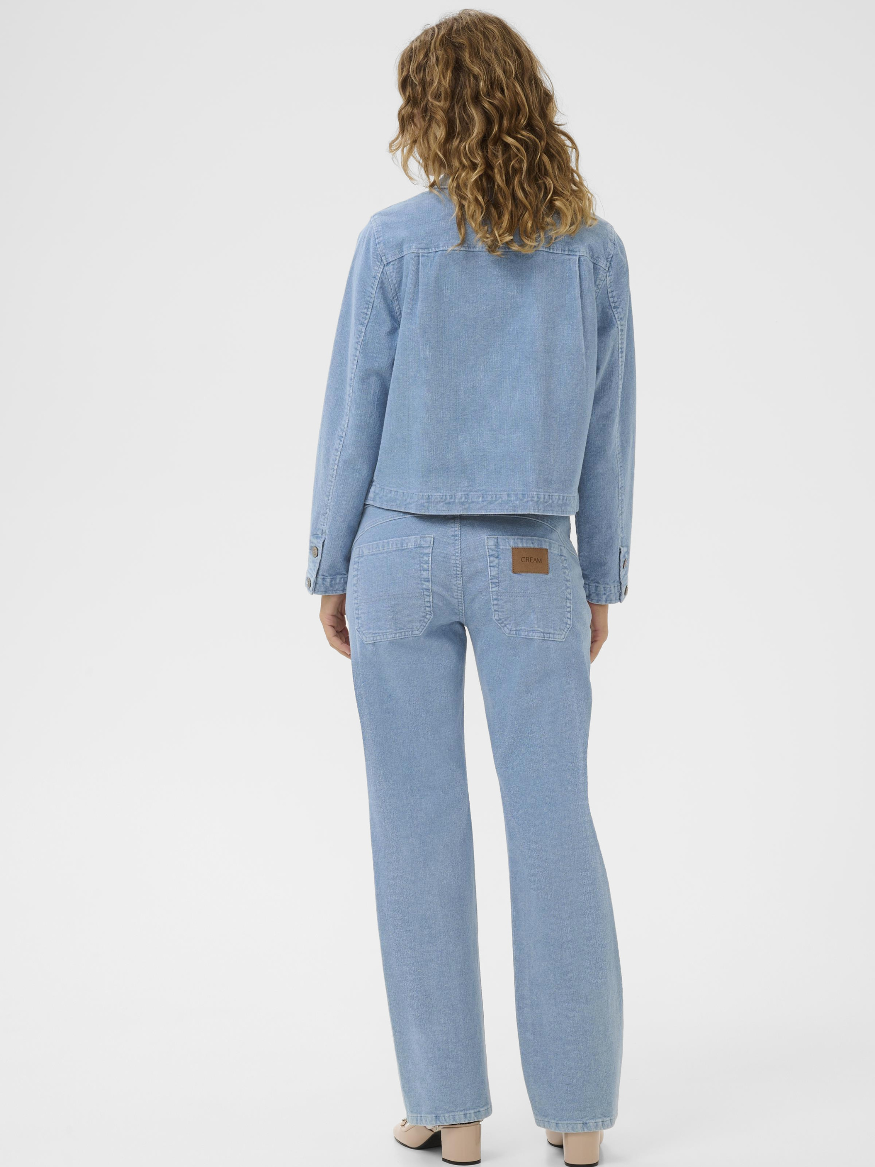 Cream Rafael Corduroy Jacket women’s straight-fit corduroy jacket with button-front fastening and hip-length design.