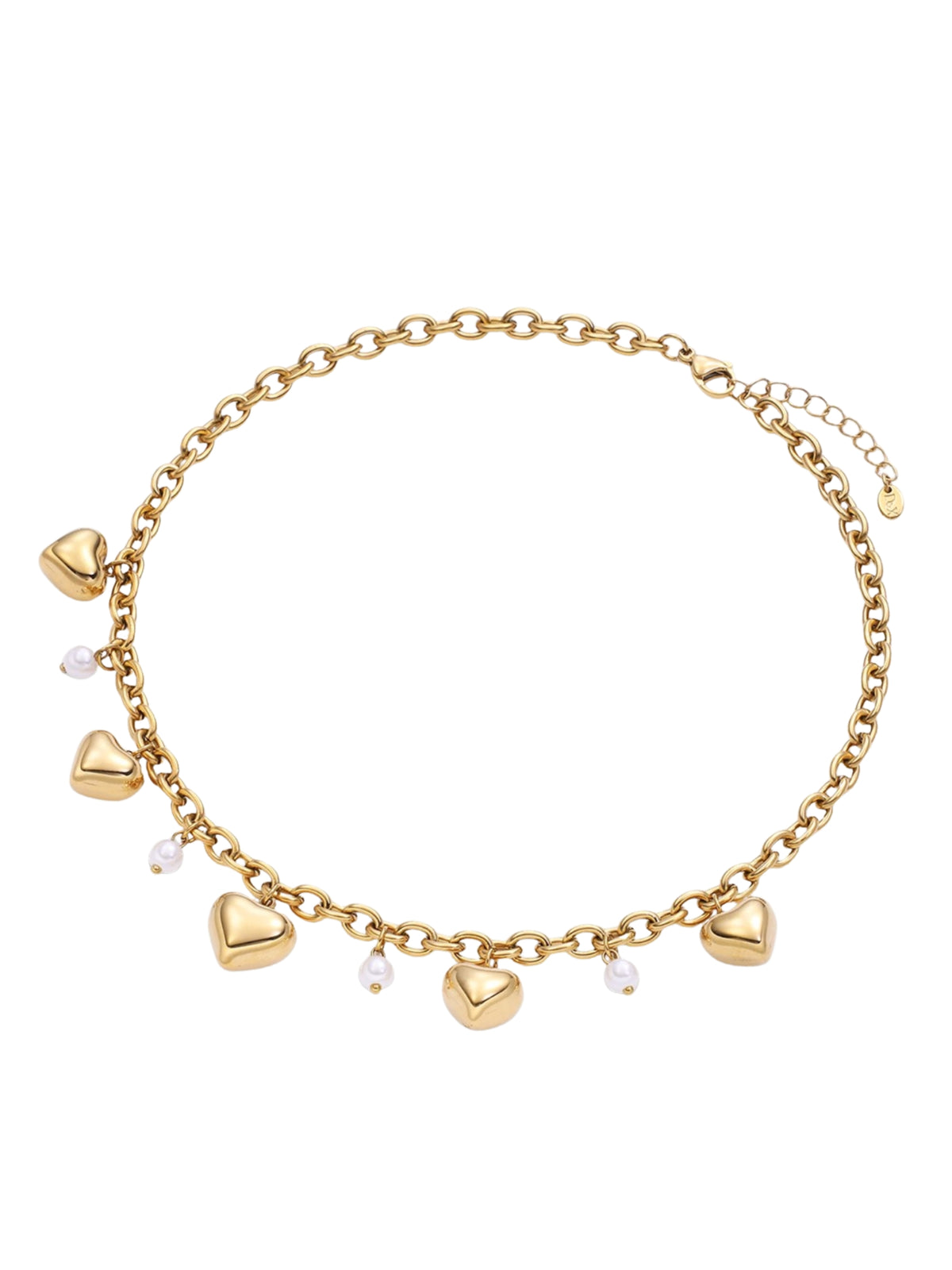 D&X DN2911K Heart & Pearl Necklace