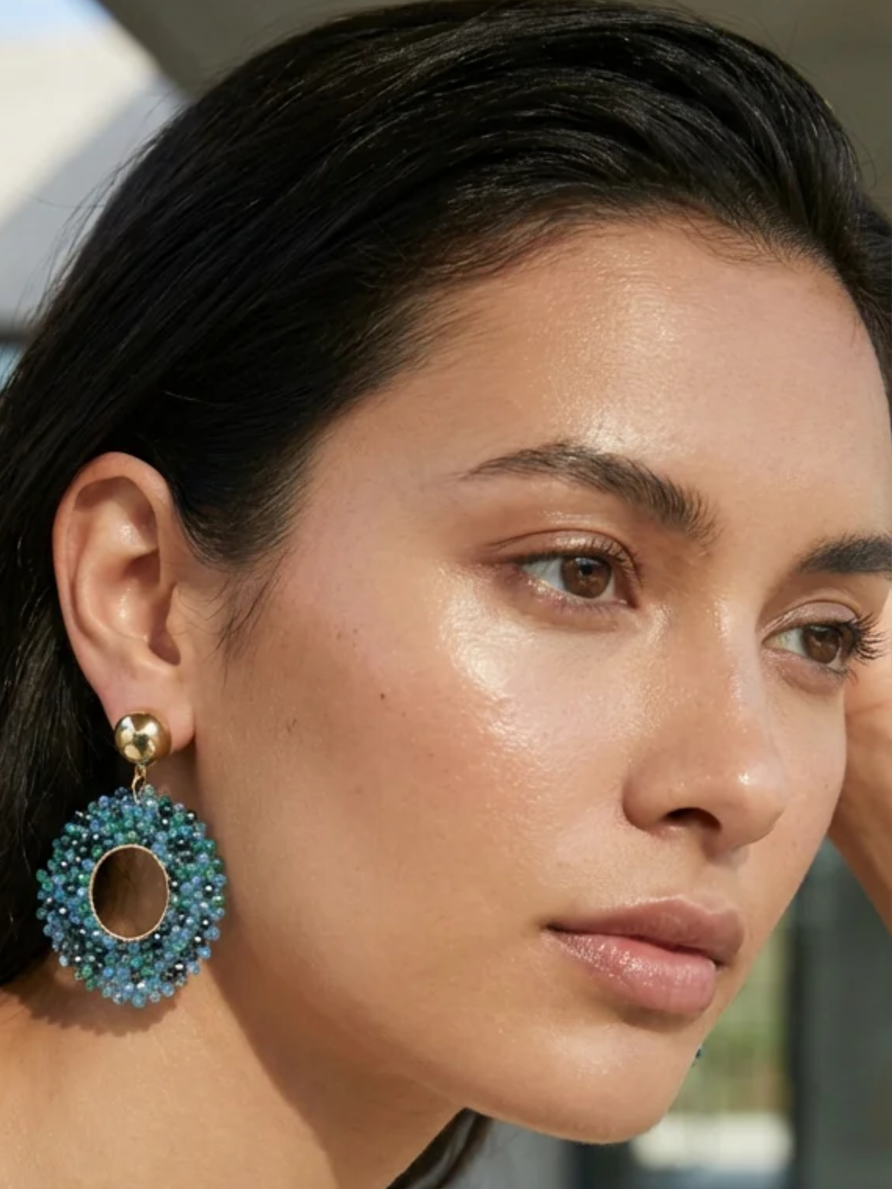 Envy 4725 Round Faceted Beaded Earrings with circular design and vibrant faceted bead detailing.