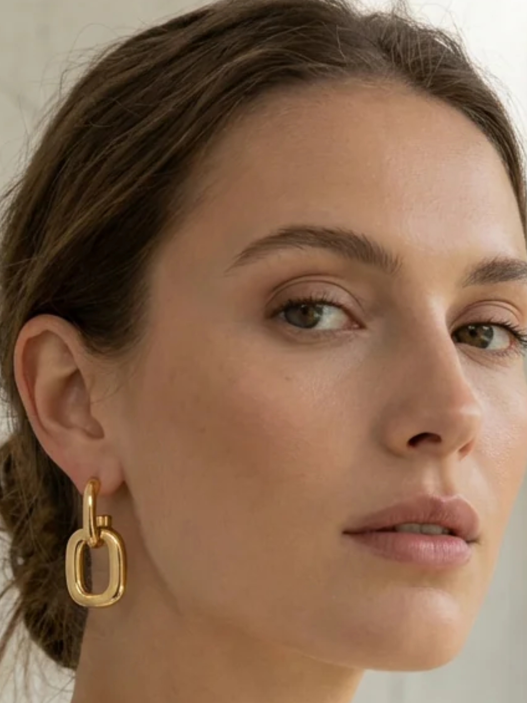 Envy 4795 Square Hoop Earrings with softly structured square hoop design and polished finish.