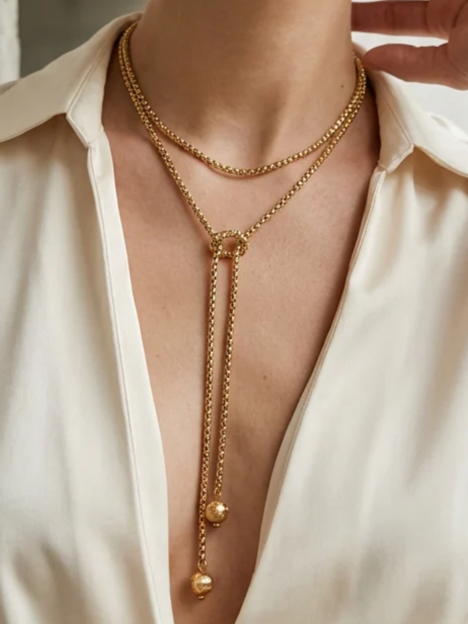 Envy 4806 Long Wrap Around Necklace with layered chain design and long drop detail.