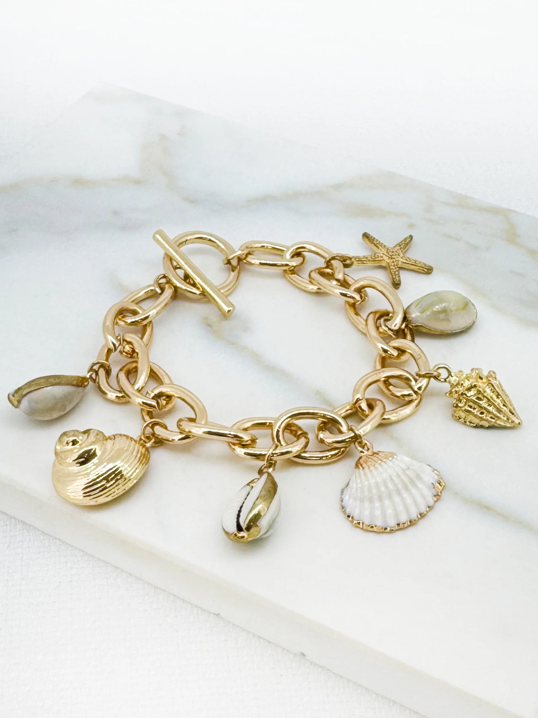 Envy 4834 Sea Charm Bracelet with chunky chain and mixed sea-inspired charms.