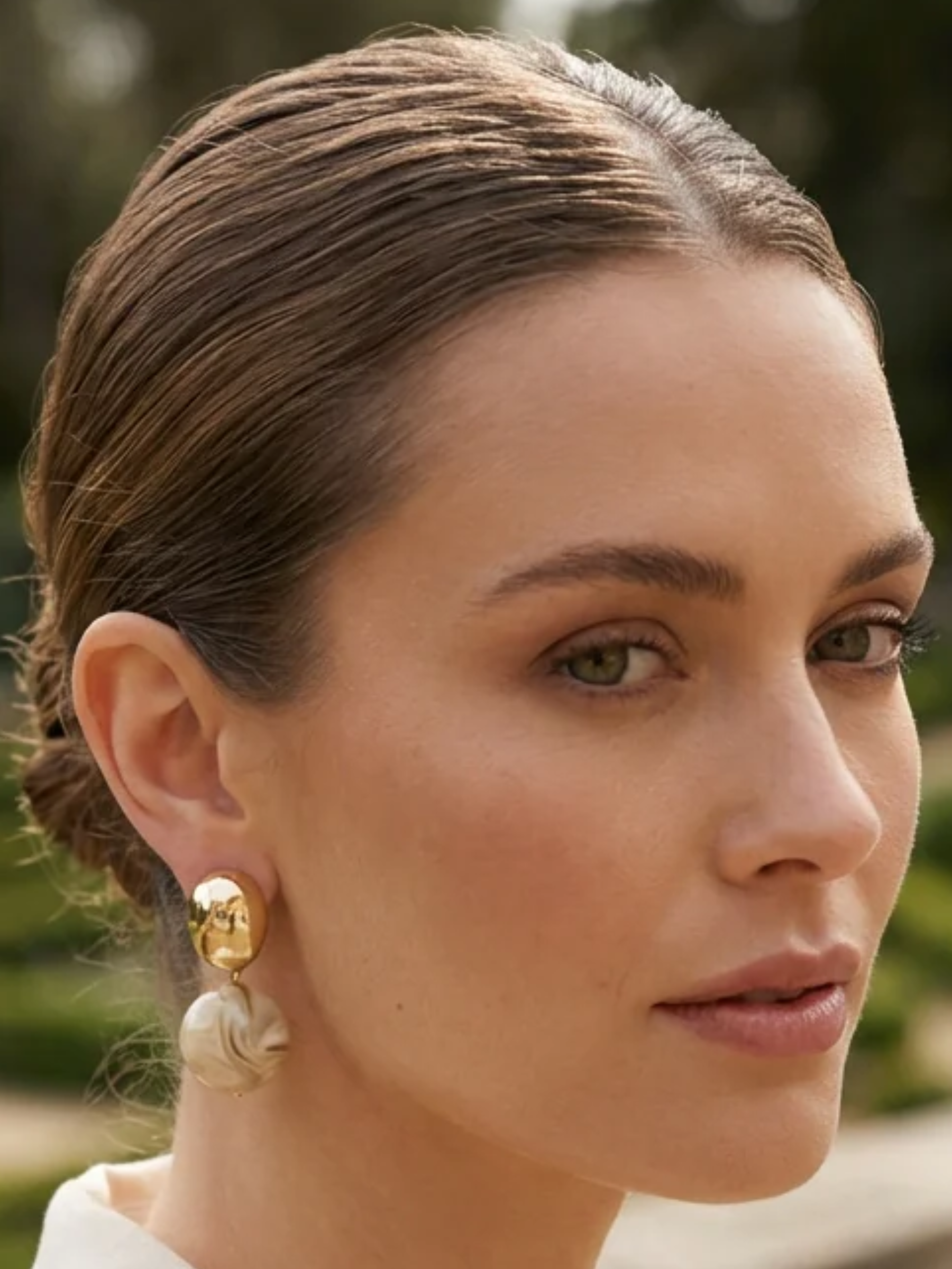 Envy 4842 Marble Ball Studded Earrings with marble-effect sphere drop and polished stud top.