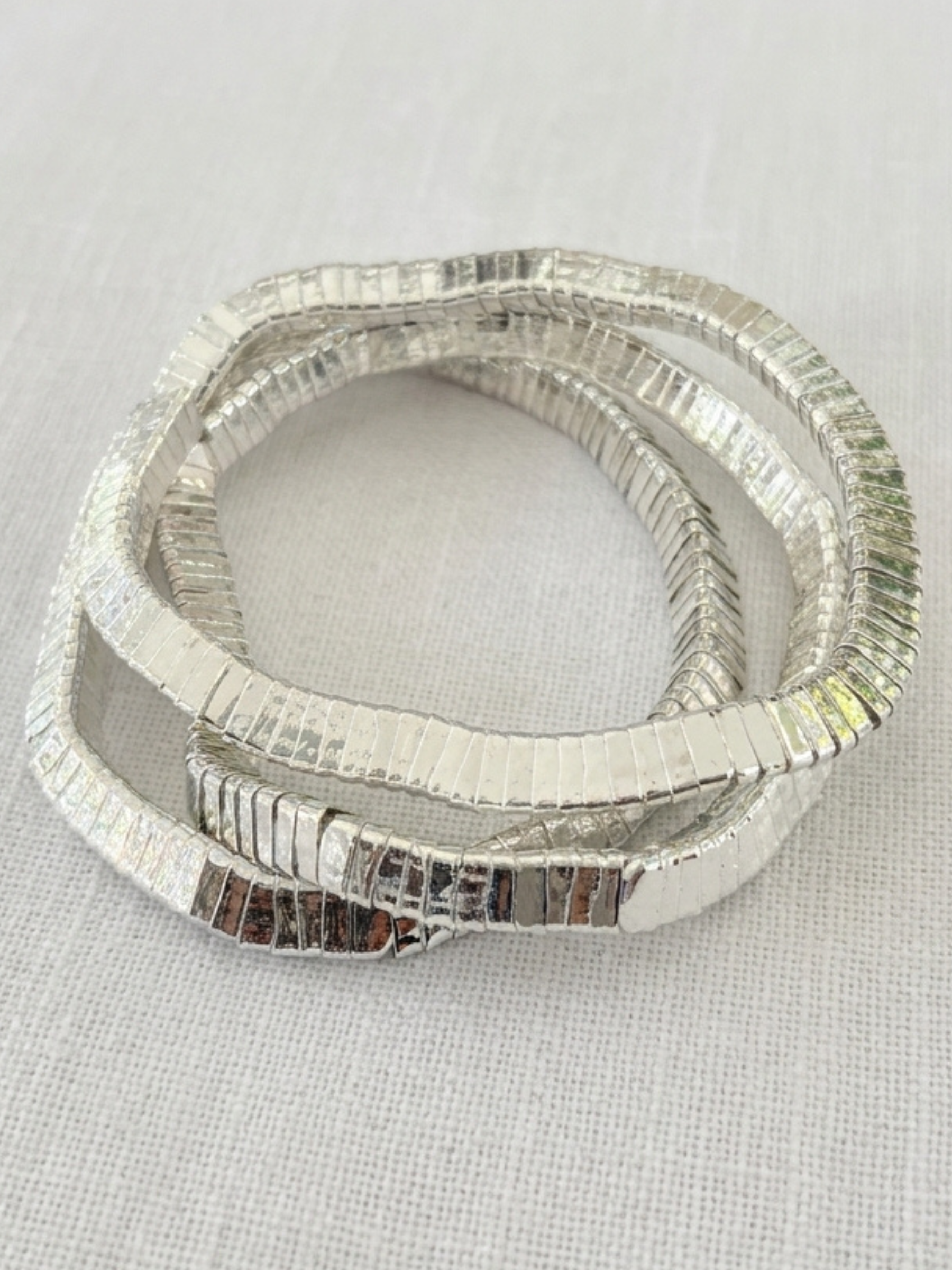 Envy 4885 Three Layered Snake Design Bracelet with three layered strands and textured snake-inspired detailing.