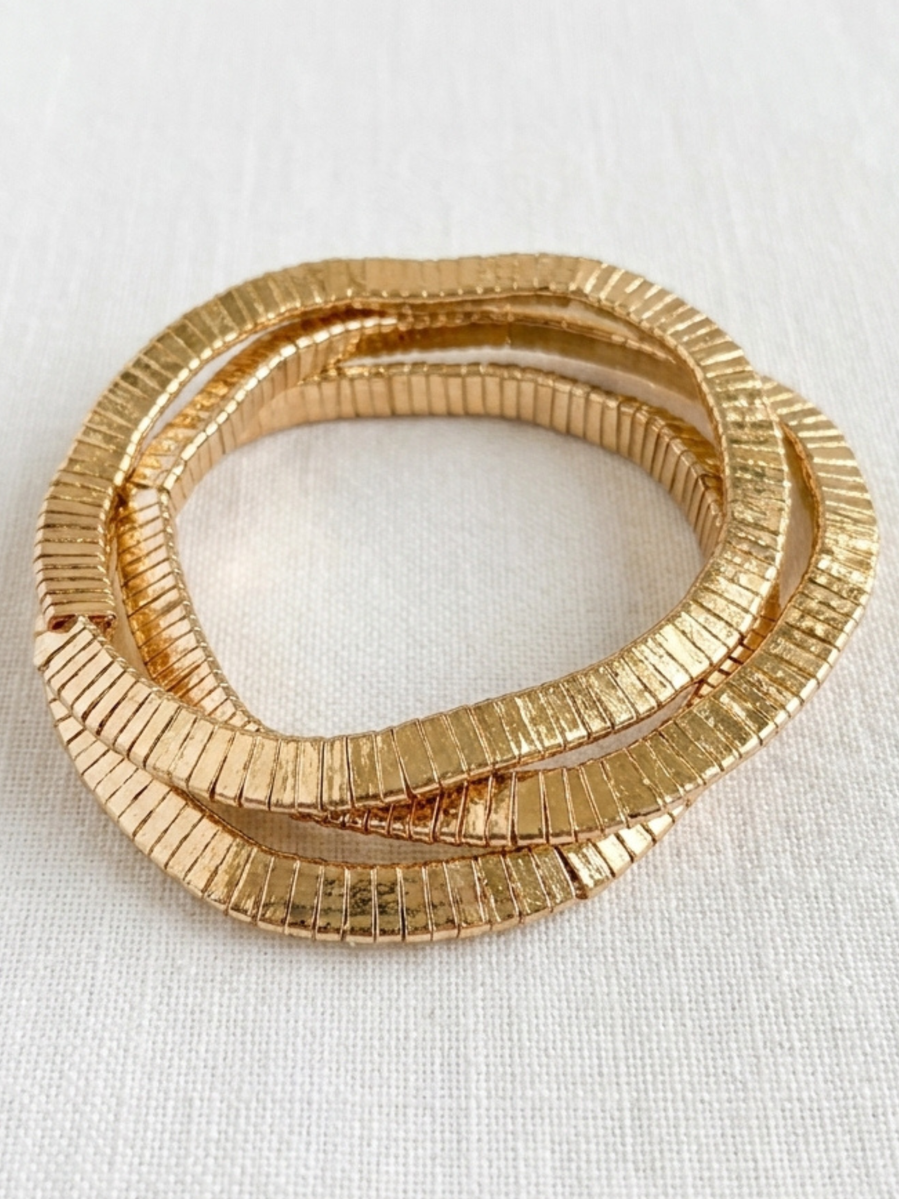 Envy 4885 Three Layered Snake Design Bracelet with three layered strands and textured snake-inspired detailing.