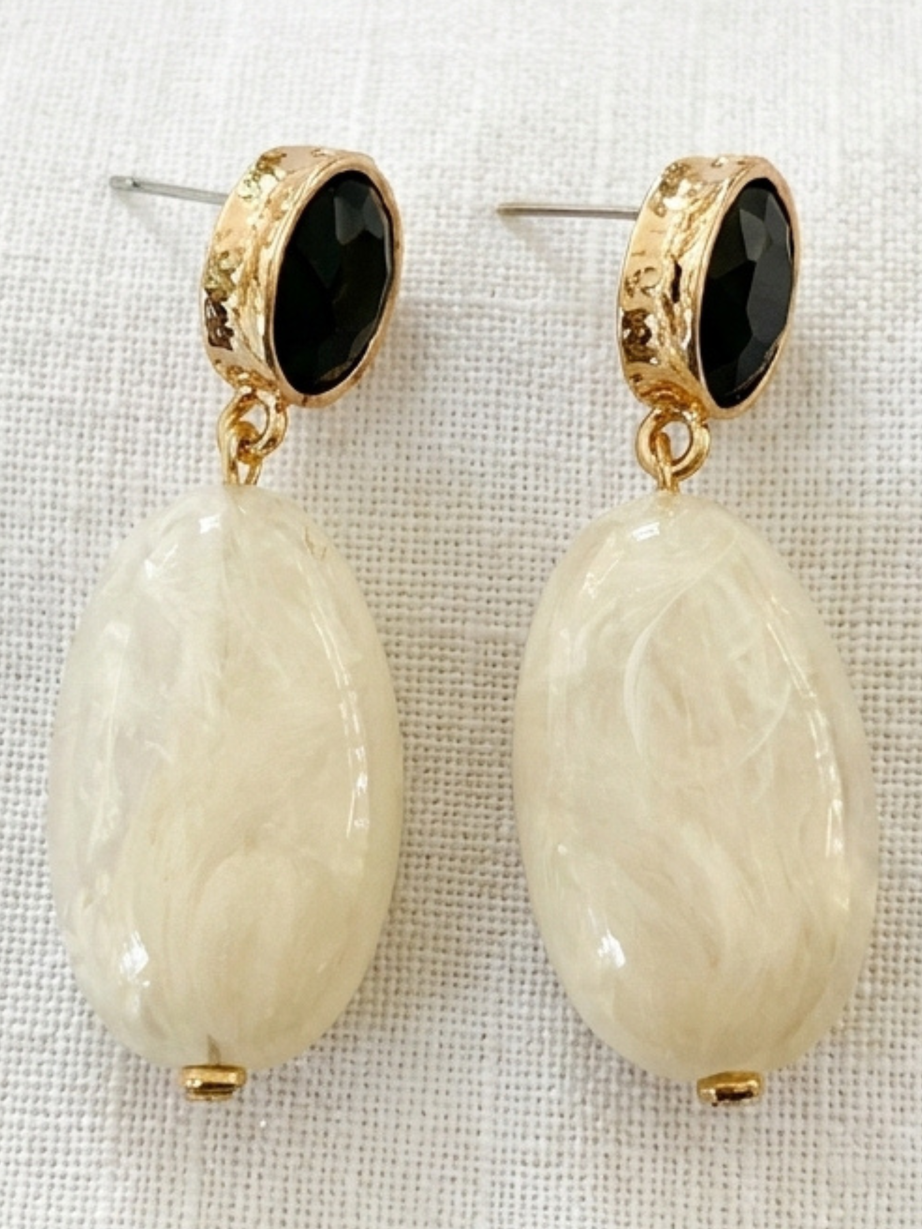 Envy 550 Pendant Dropper Earrings with faceted top detail and smooth oversized pendant drops.