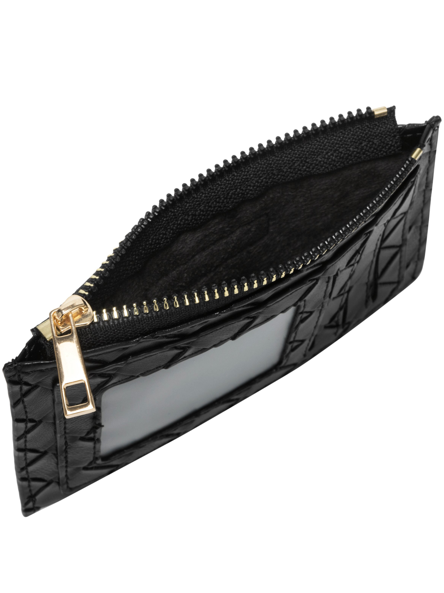 Every Other 12201 Woven Card Holder with zip-top compartment, card slots and ID window