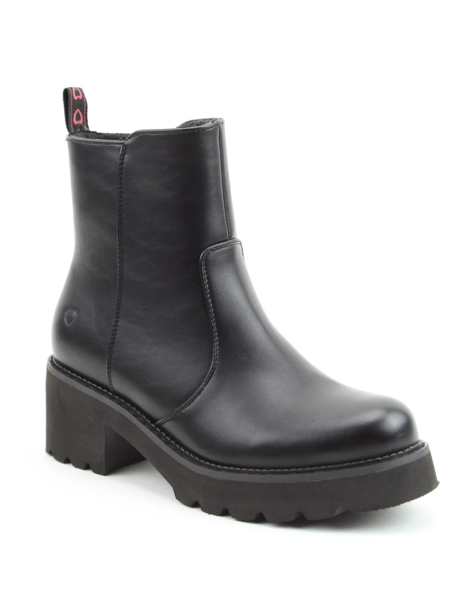 Heavenly Feet Gemini Black Boot – lightweight vegan ankle boots with chunky block heel, memory-foam insole and side zip fastening, women’s winter footwear.