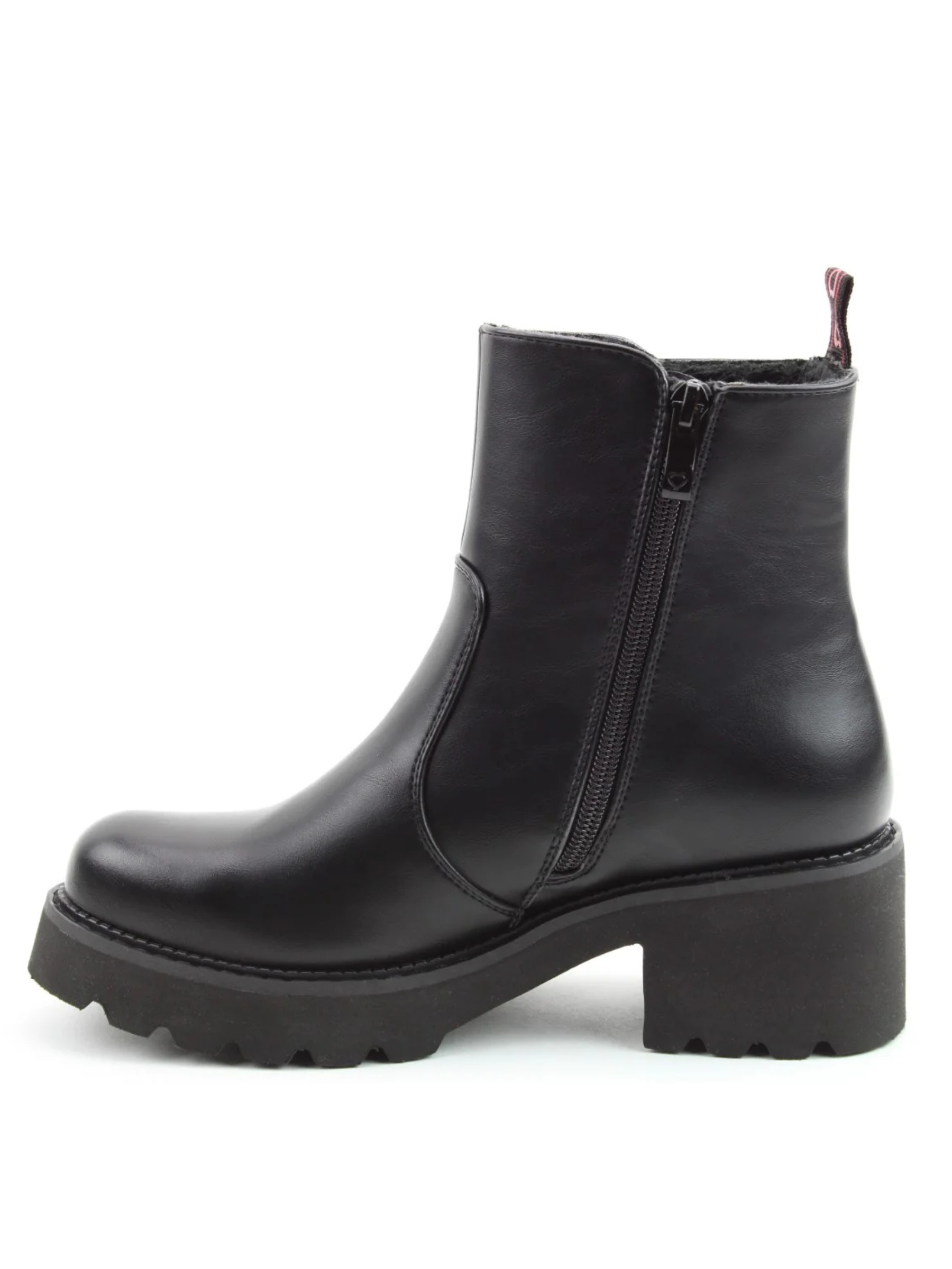 Heavenly Feet Gemini Black Boot – lightweight vegan ankle boots with chunky block heel, memory-foam insole and side zip fastening, women’s winter footwear.