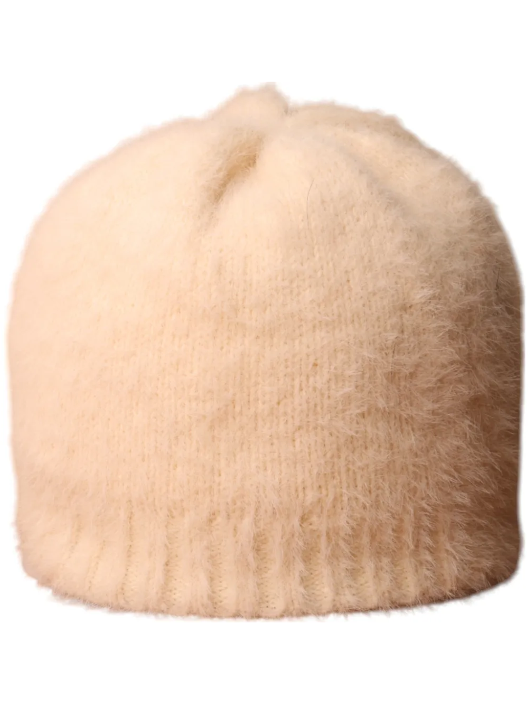 Jess & Lou HL891 cream fluffy hat – soft beanie style winter hat for women, one size fits all cosy knit accessory