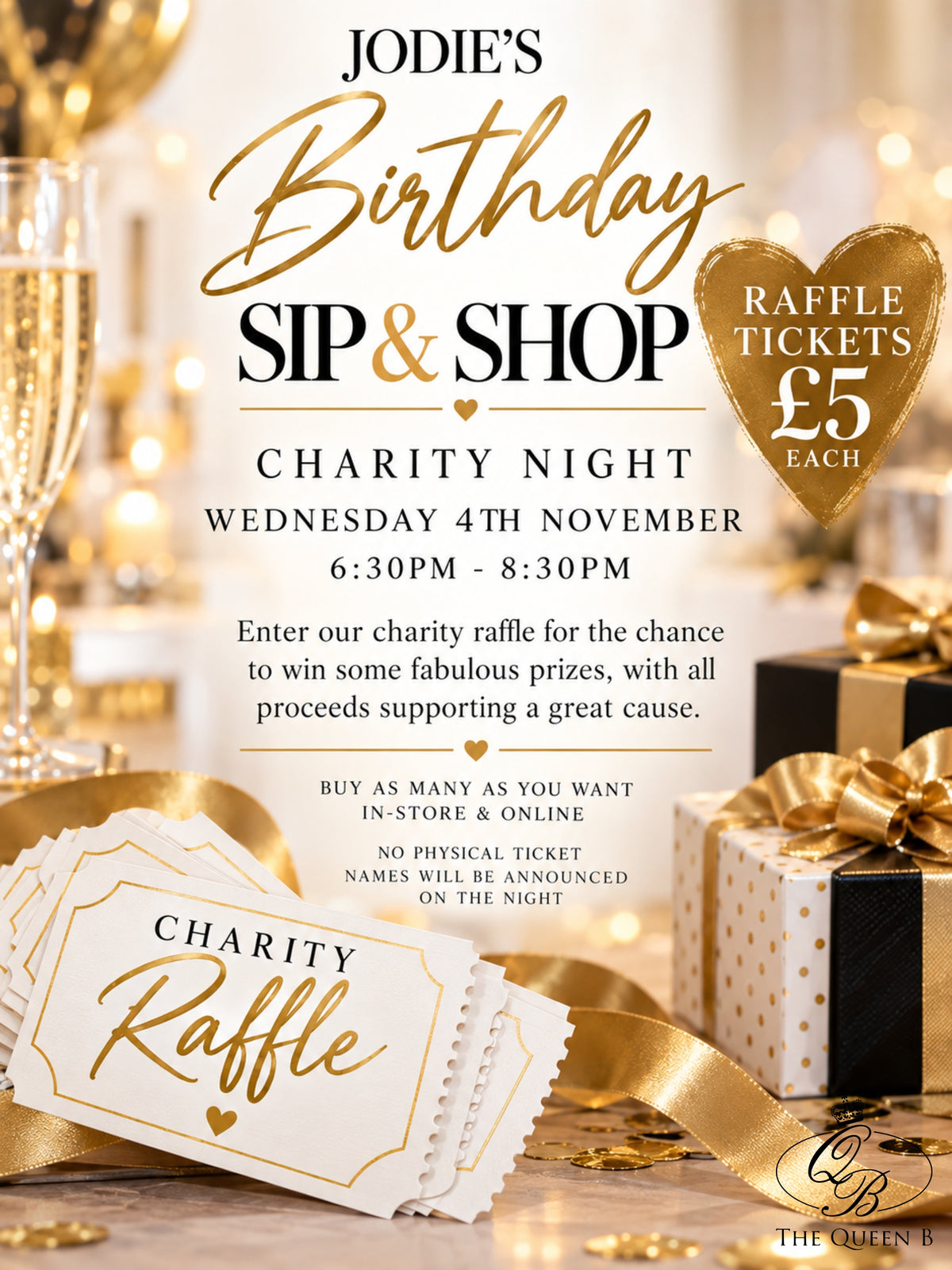 Jodie's Birthday Sip & Shop Charity Night Raffle Ticket