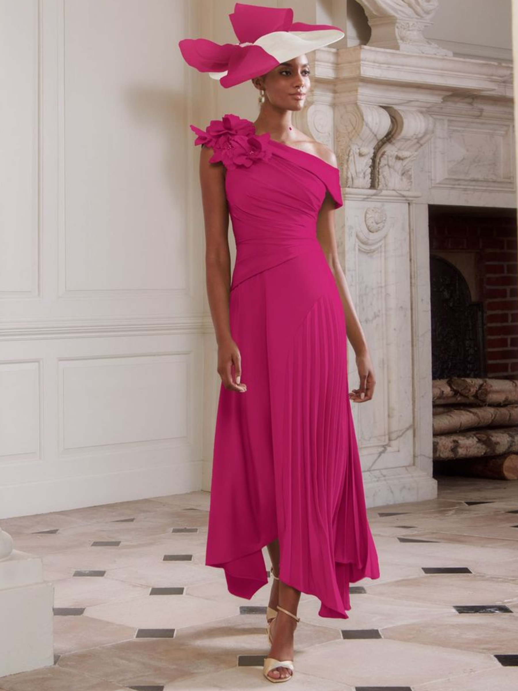 John Charles 66755A Ruby Pink Dress