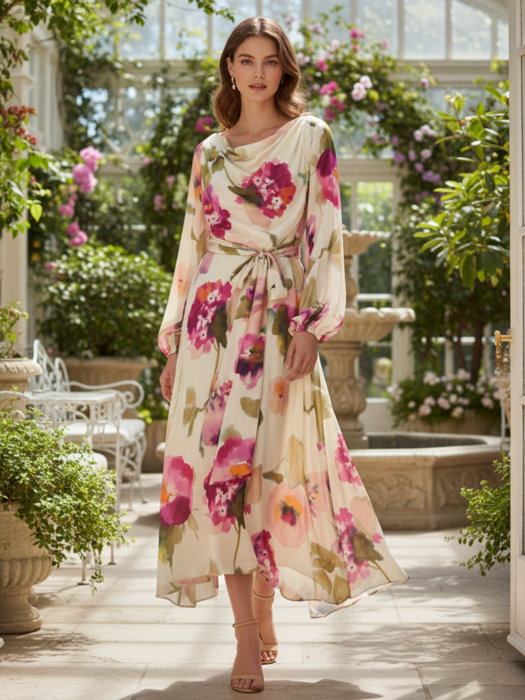 kevan jon pink dress Sydney Pencil Dress & Cape