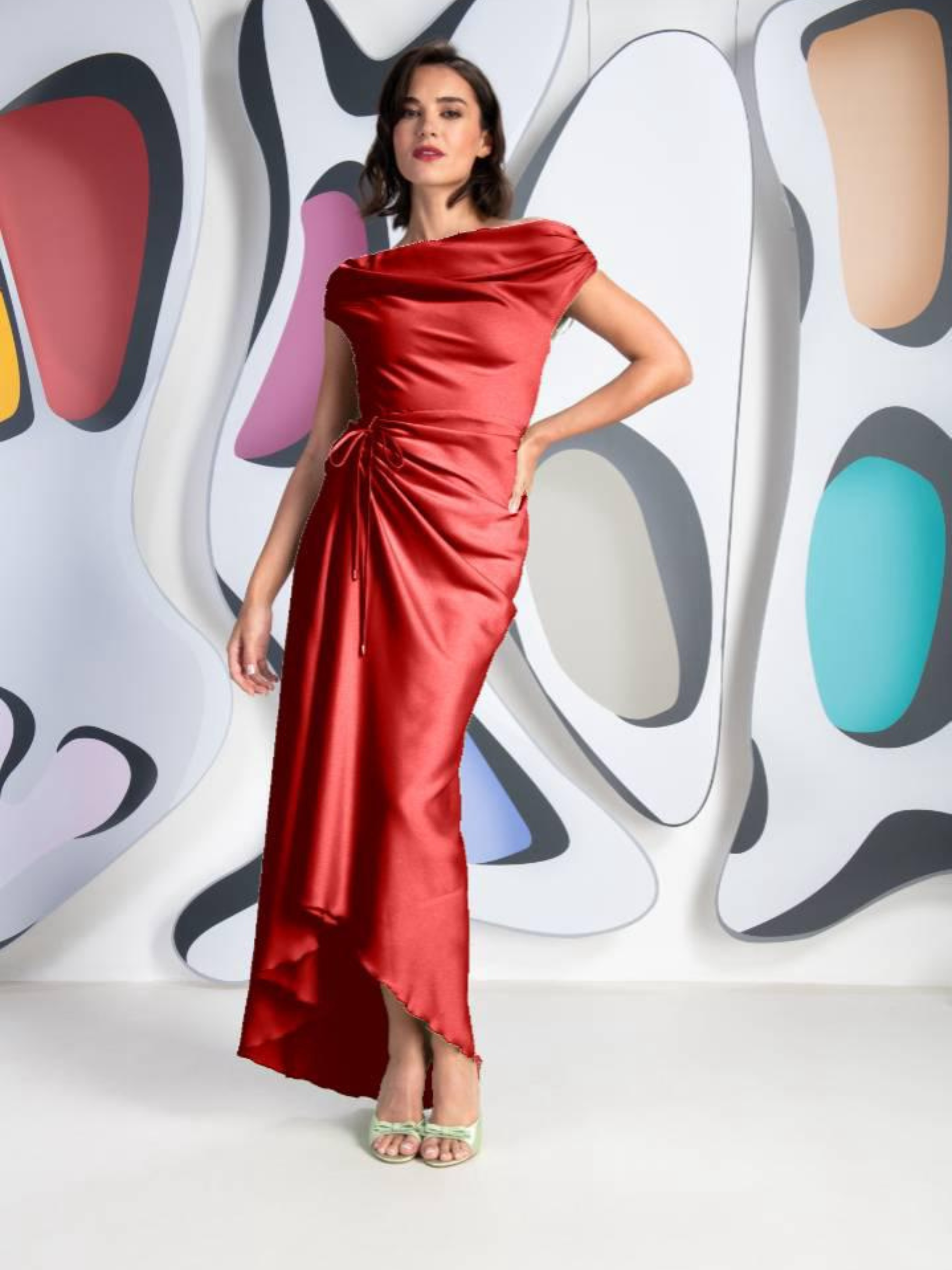 sachin and babi light blue dress Red Asymmetric Dresses | Red One Shoulder Dresses main image 0