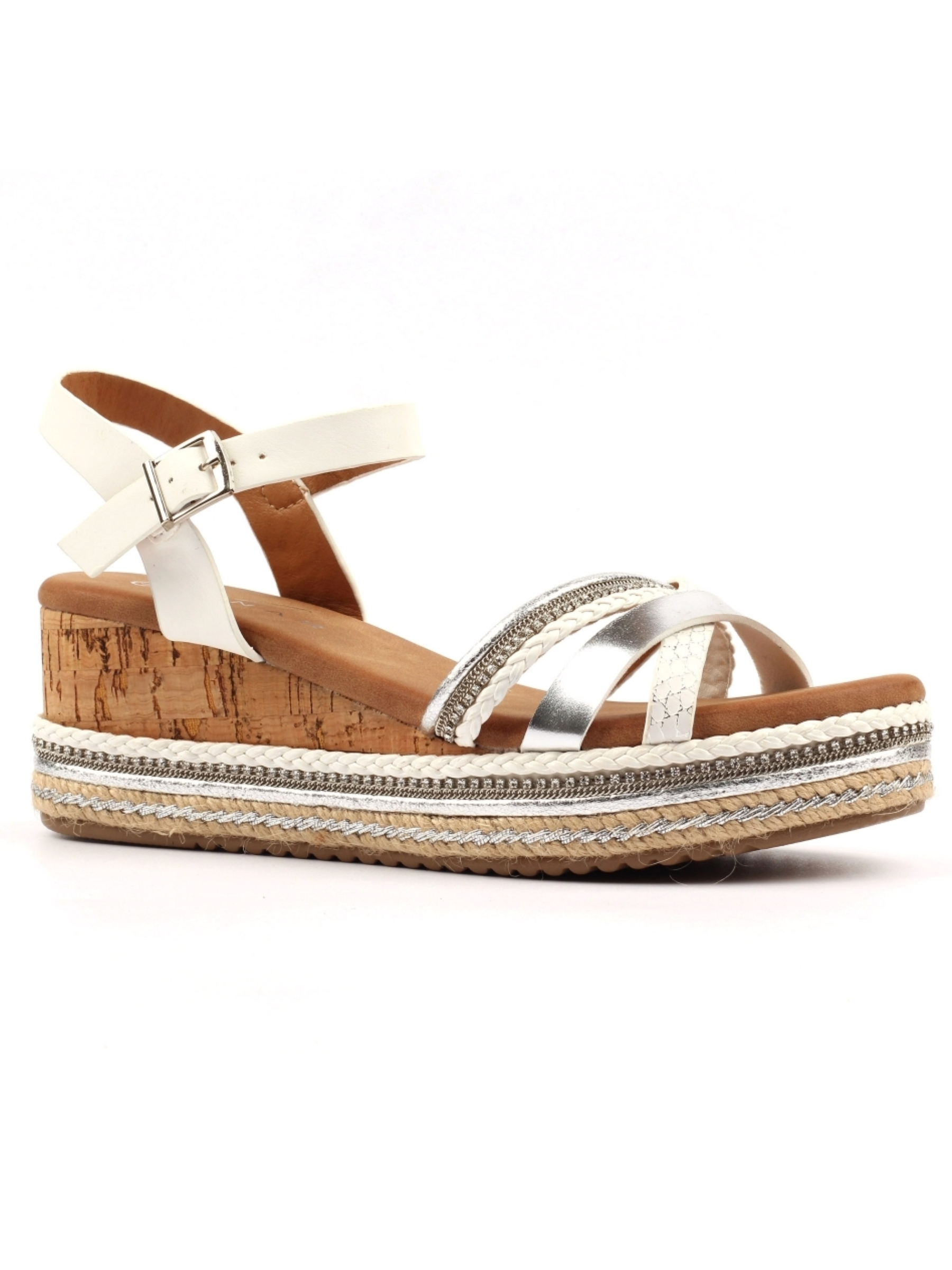 Lunar Donna White Wedge Sandal