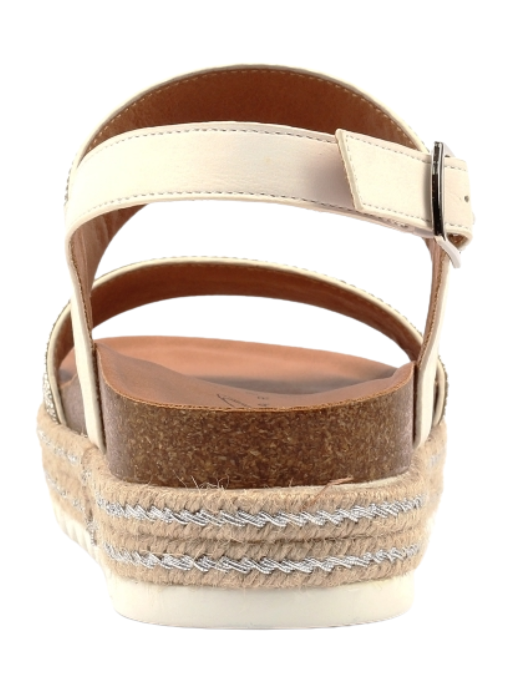 Lunar Emery Silver Sandal with diamante straps, platform sole and adjustable ankle strap.