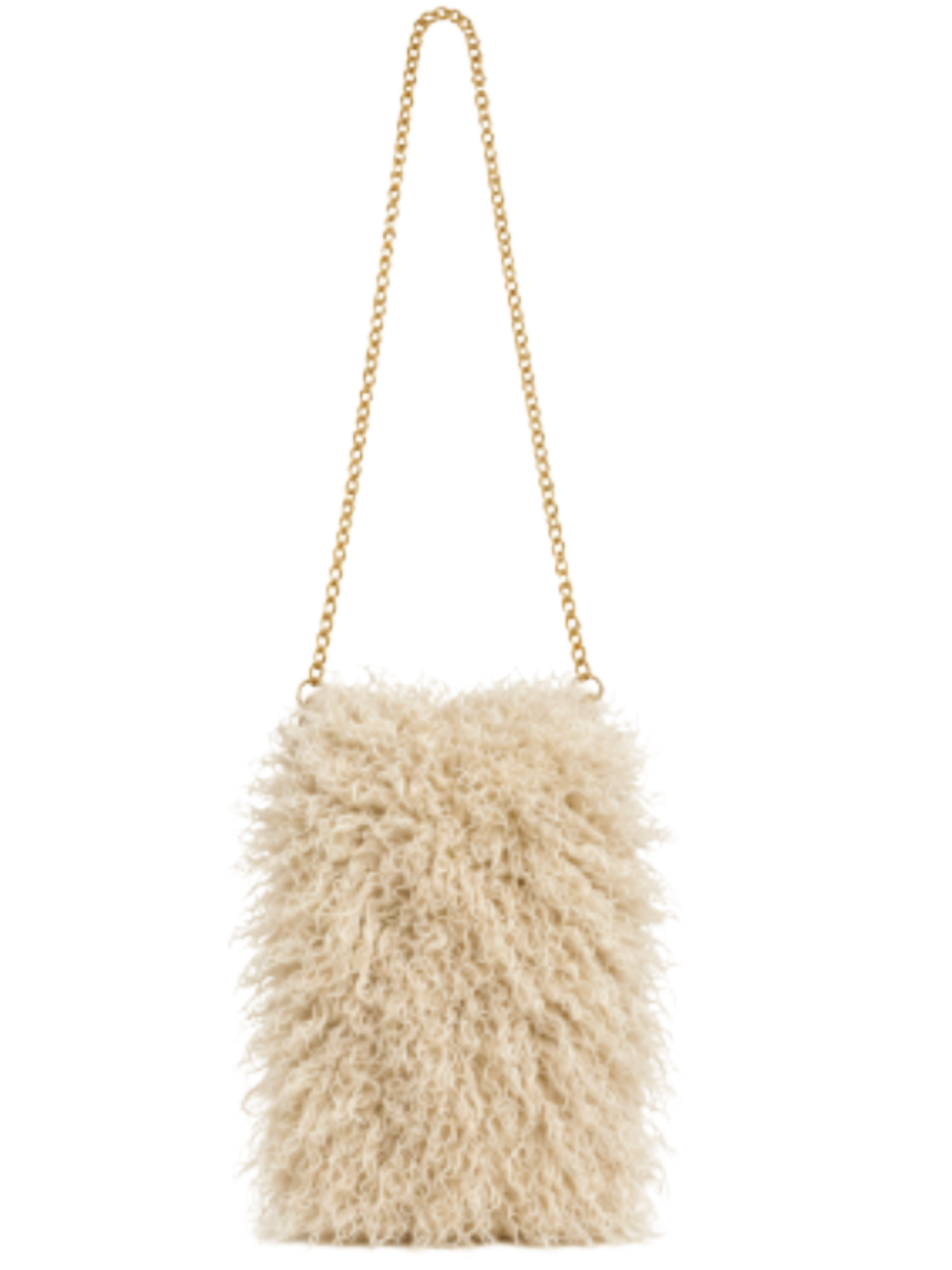 Malissa J GC21955 Mongolian Faux Fur Bag with a soft textured finish and chain strap.