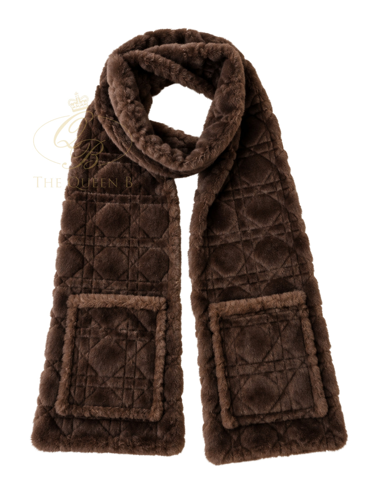 Malissa J GC21996 Criss Cross Fur Scarf with plush faux fur texture, patterned finish and easy loop-through design.