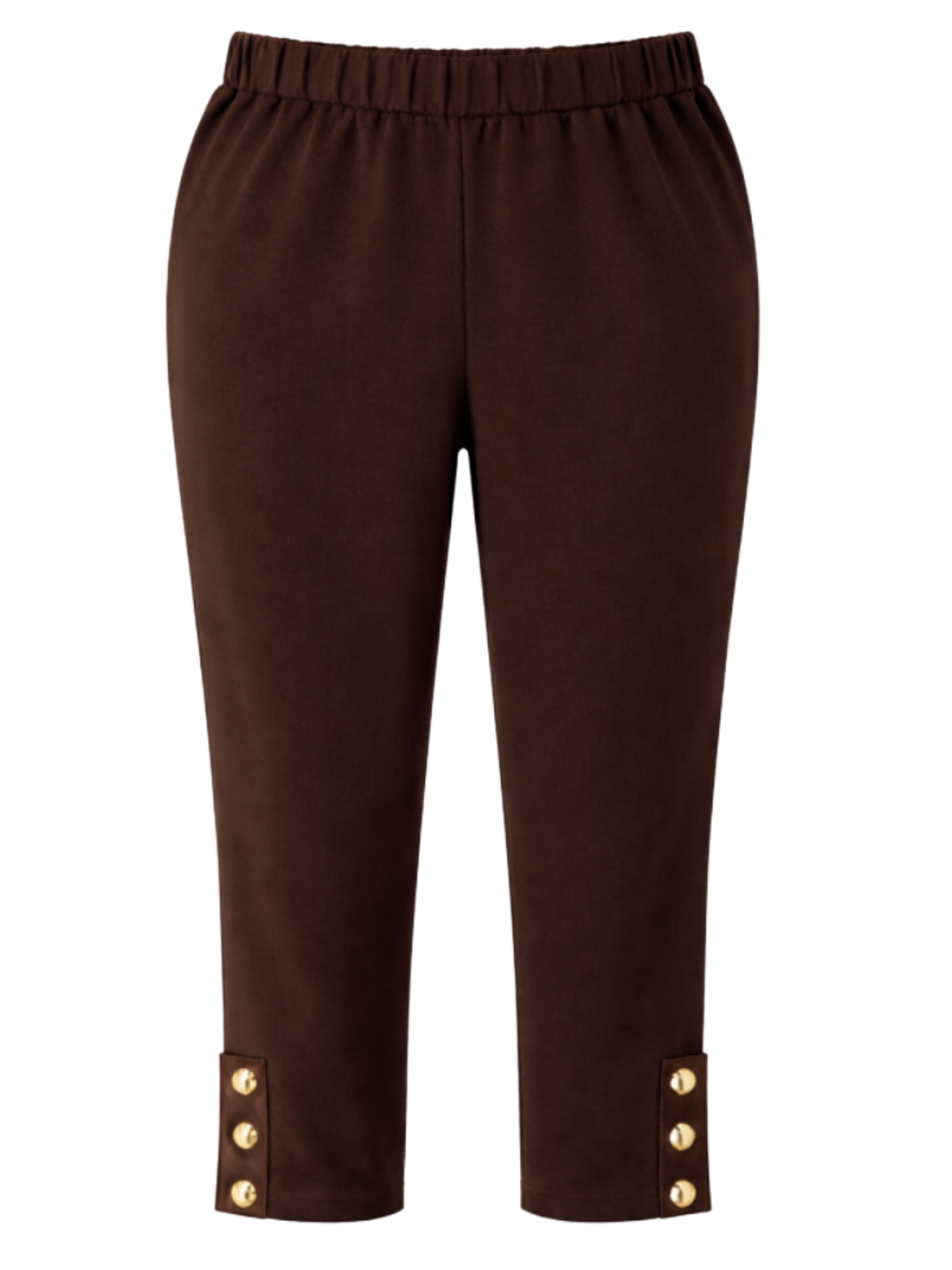 Malissa J WF2894 straight-leg jersey trousers with studded detail and slit hem.