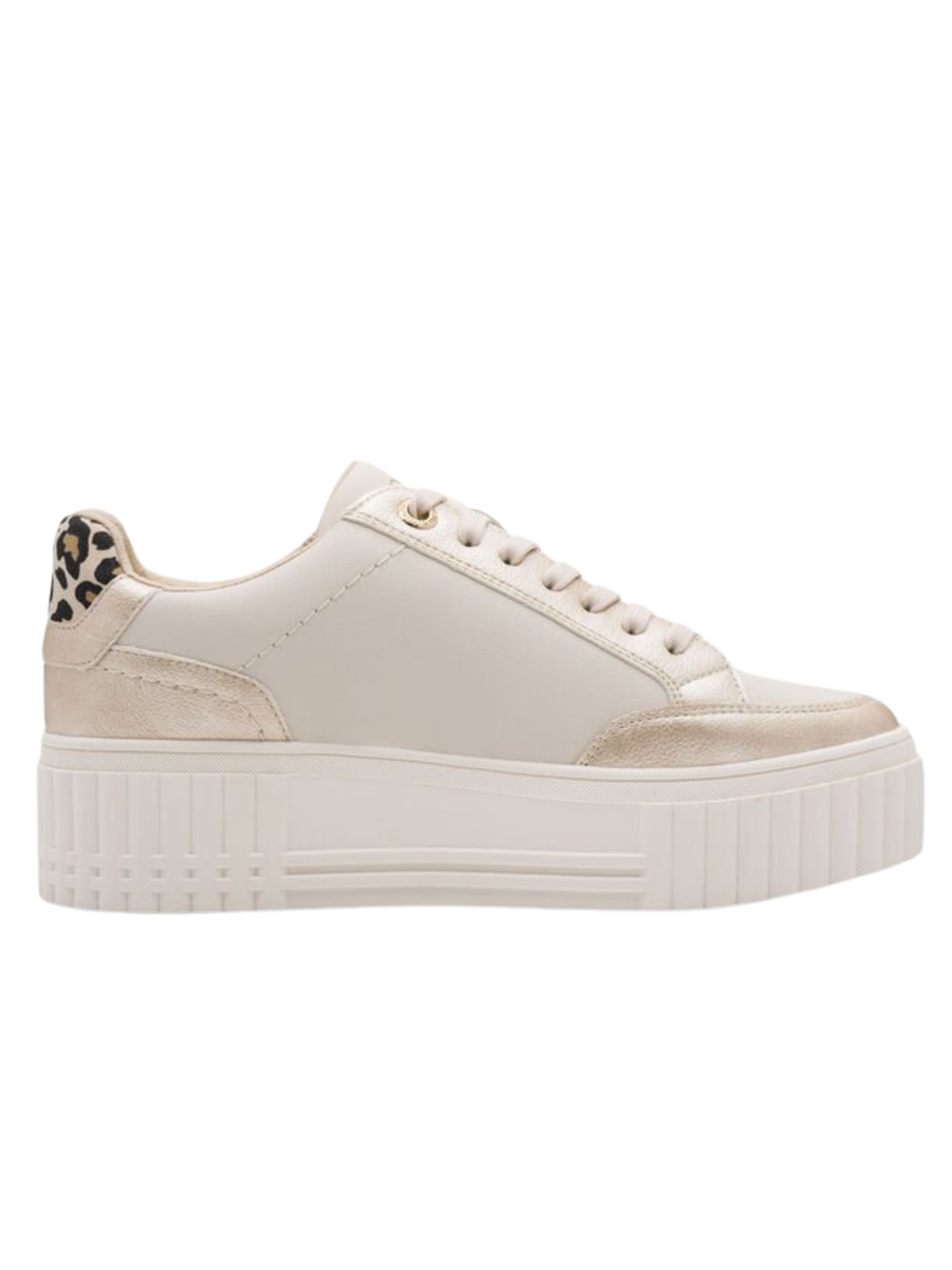 Marco Tozzi 23728 403 cream comb women's platform trainers with zip and lace fastening cream casual trainers.