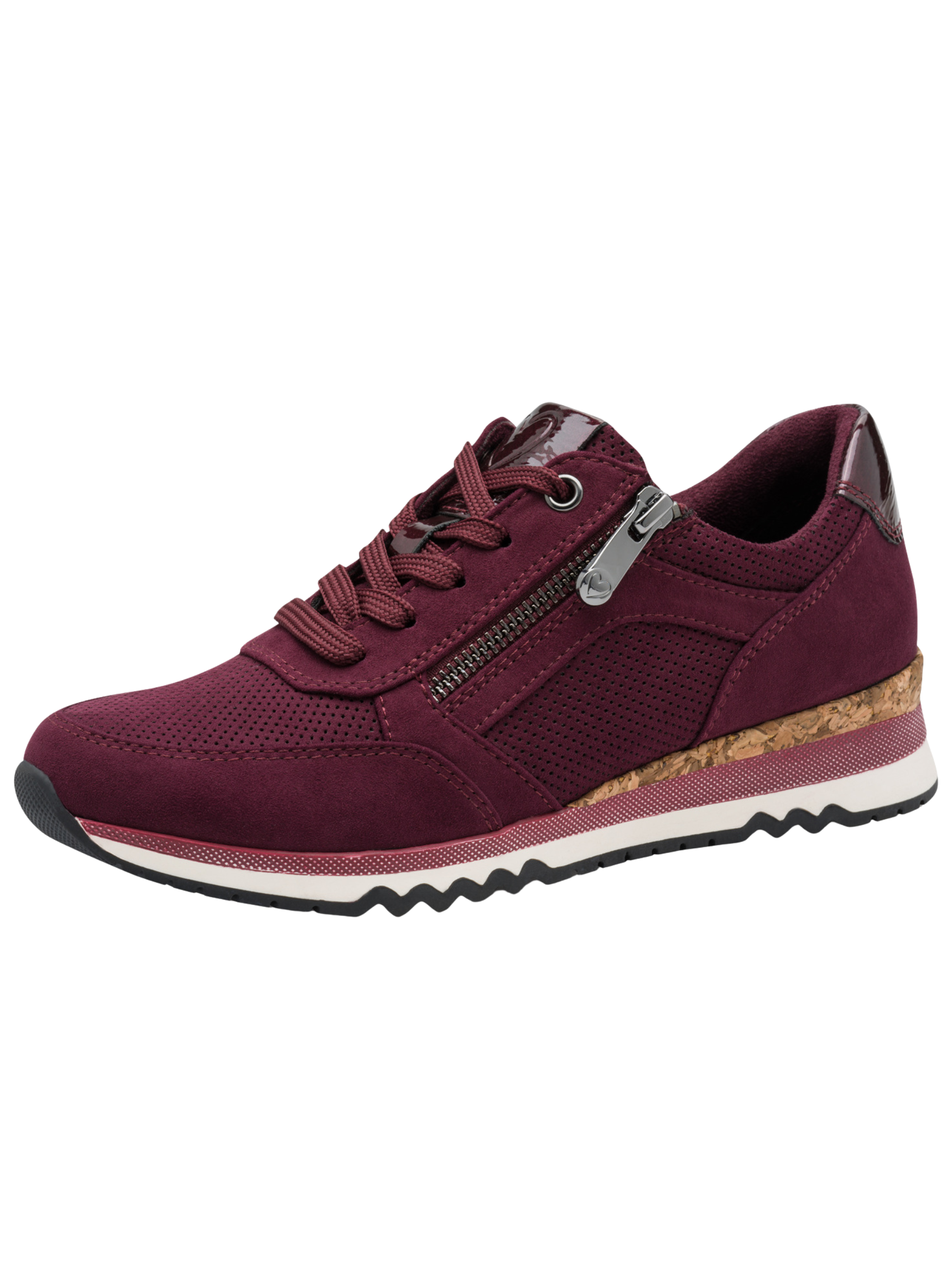 Marco Tozzi 23781 567 Mulberry Comb Trainer lace-up trainer with side zip and textured finish