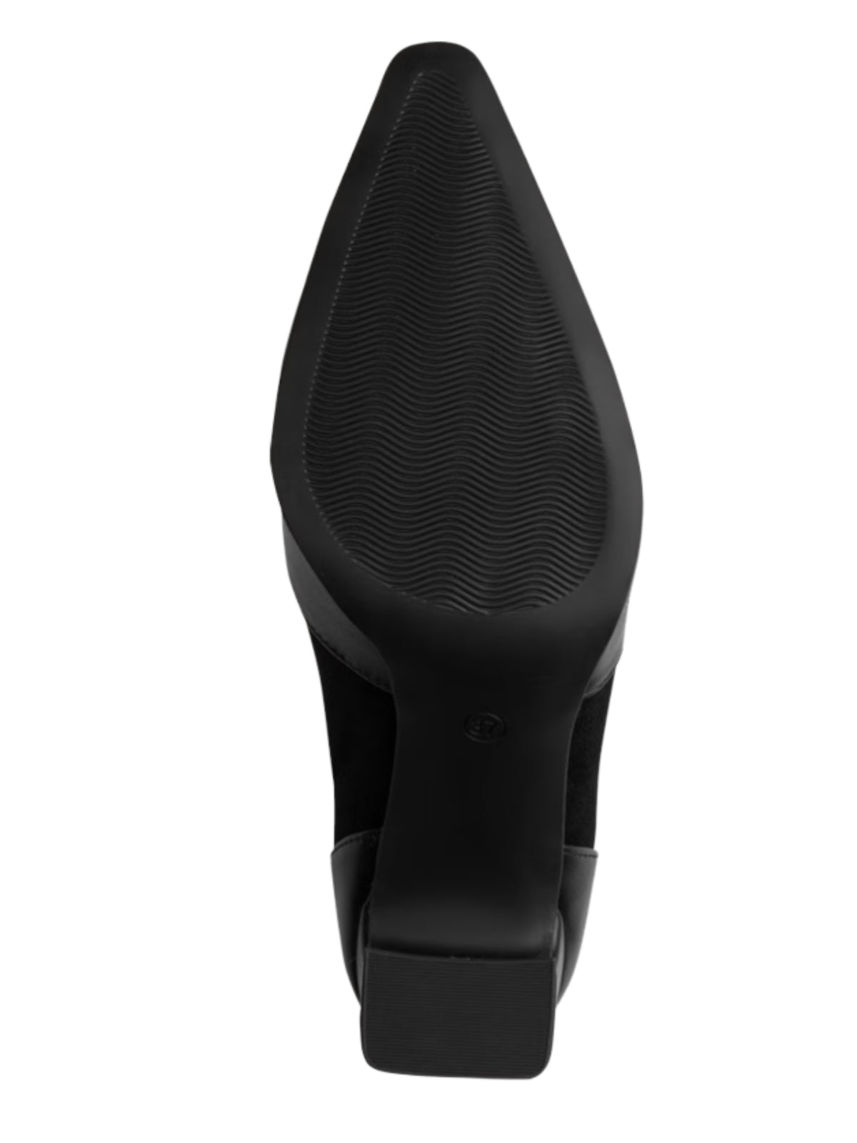 Marco Tozzi 25334 001 Black Boot pointed ankle boot with front zip and 85mm block heel