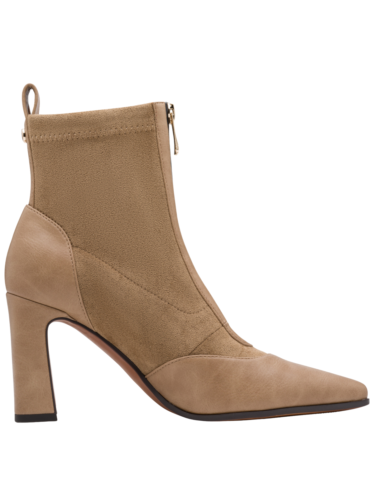 Marco Tozzi 25334 394 Antelope Comb Boot pointed ankle boot with front zip and 85mm block heel