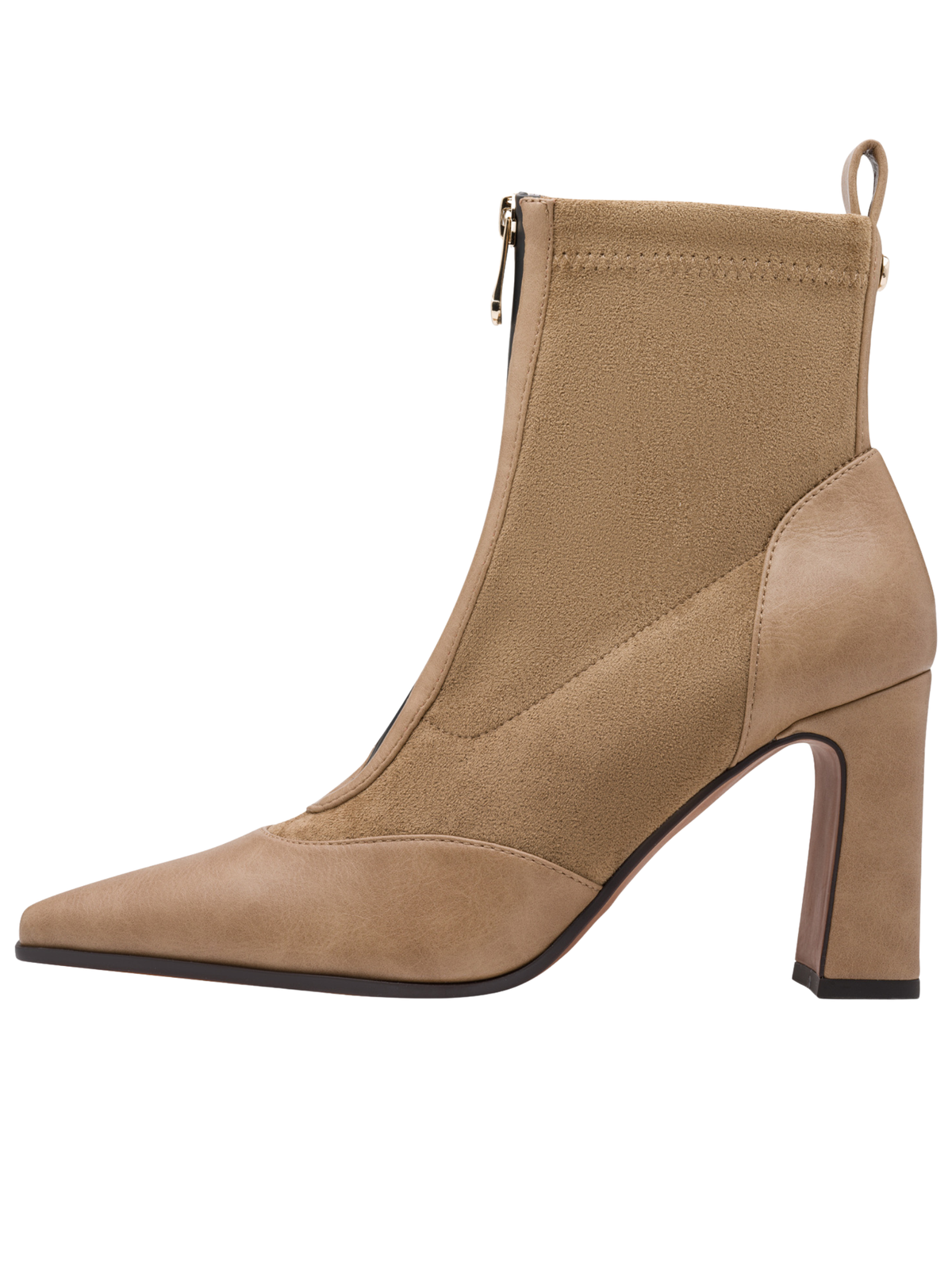 Marco Tozzi 25334 394 Antelope Comb Boot pointed ankle boot with front zip and 85mm block heel