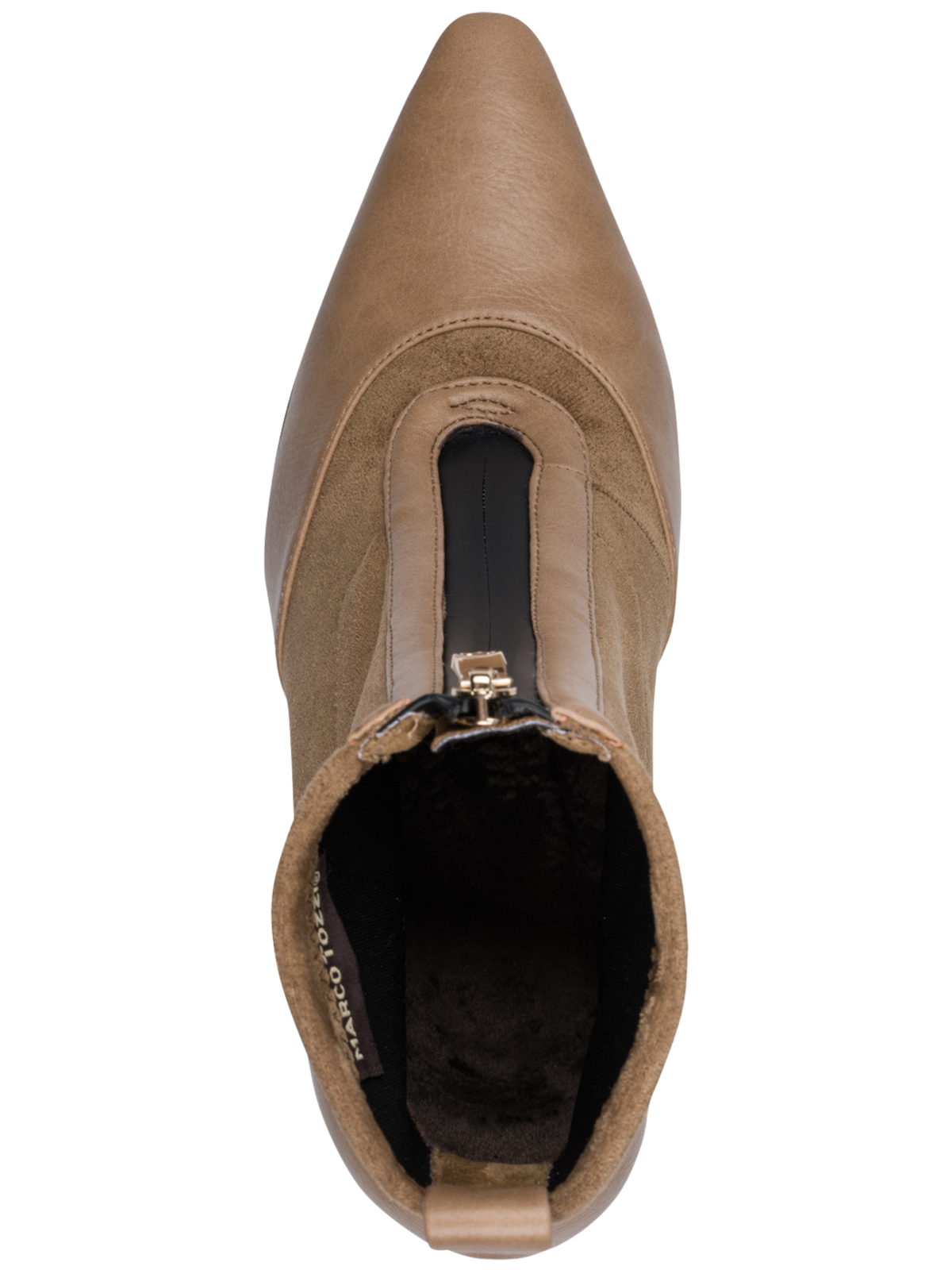 Marco Tozzi 25334 394 Antelope Comb Boot pointed ankle boot with front zip and 85mm block heel